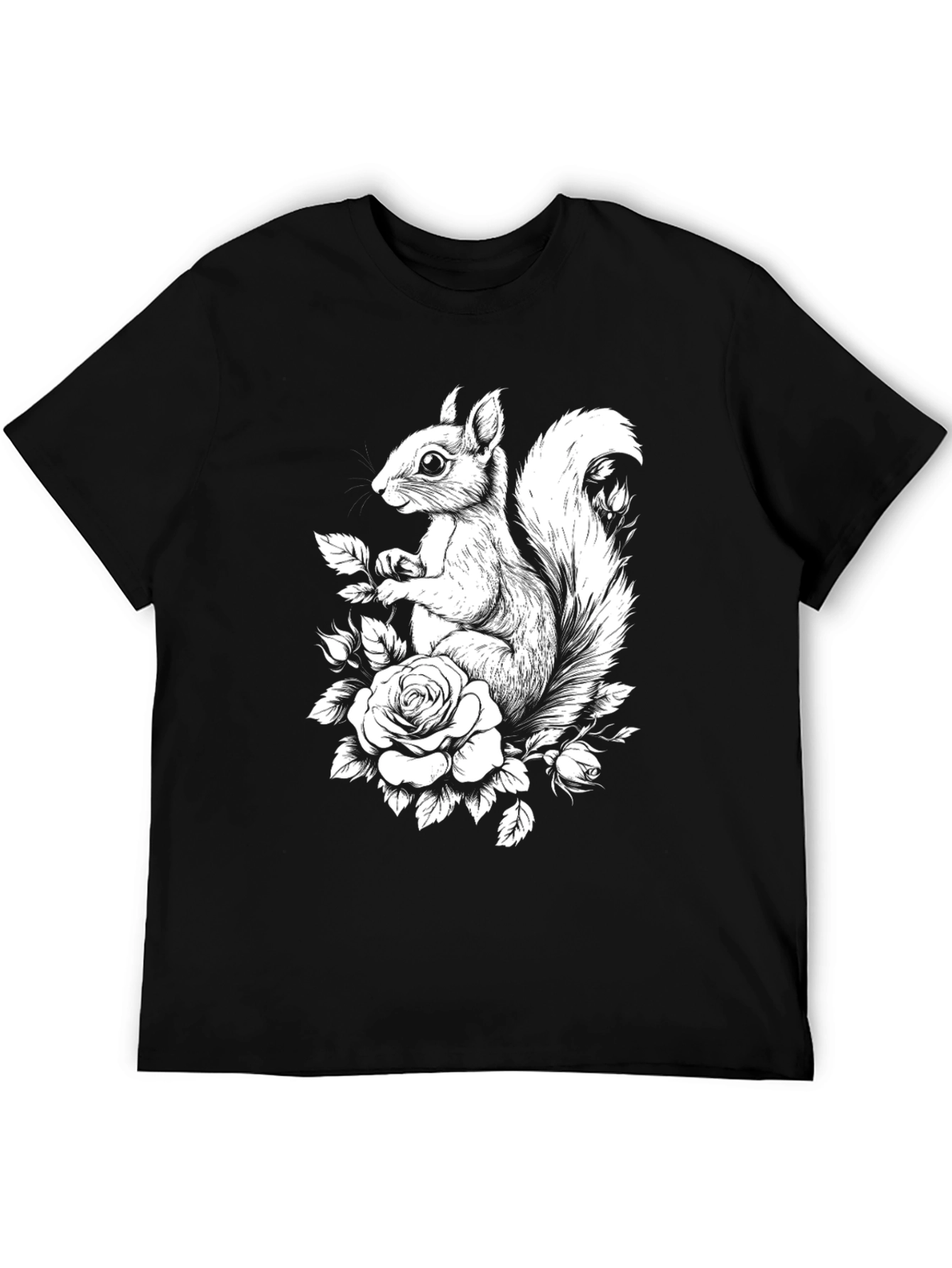 Squirrel and Rose Graphic Tee