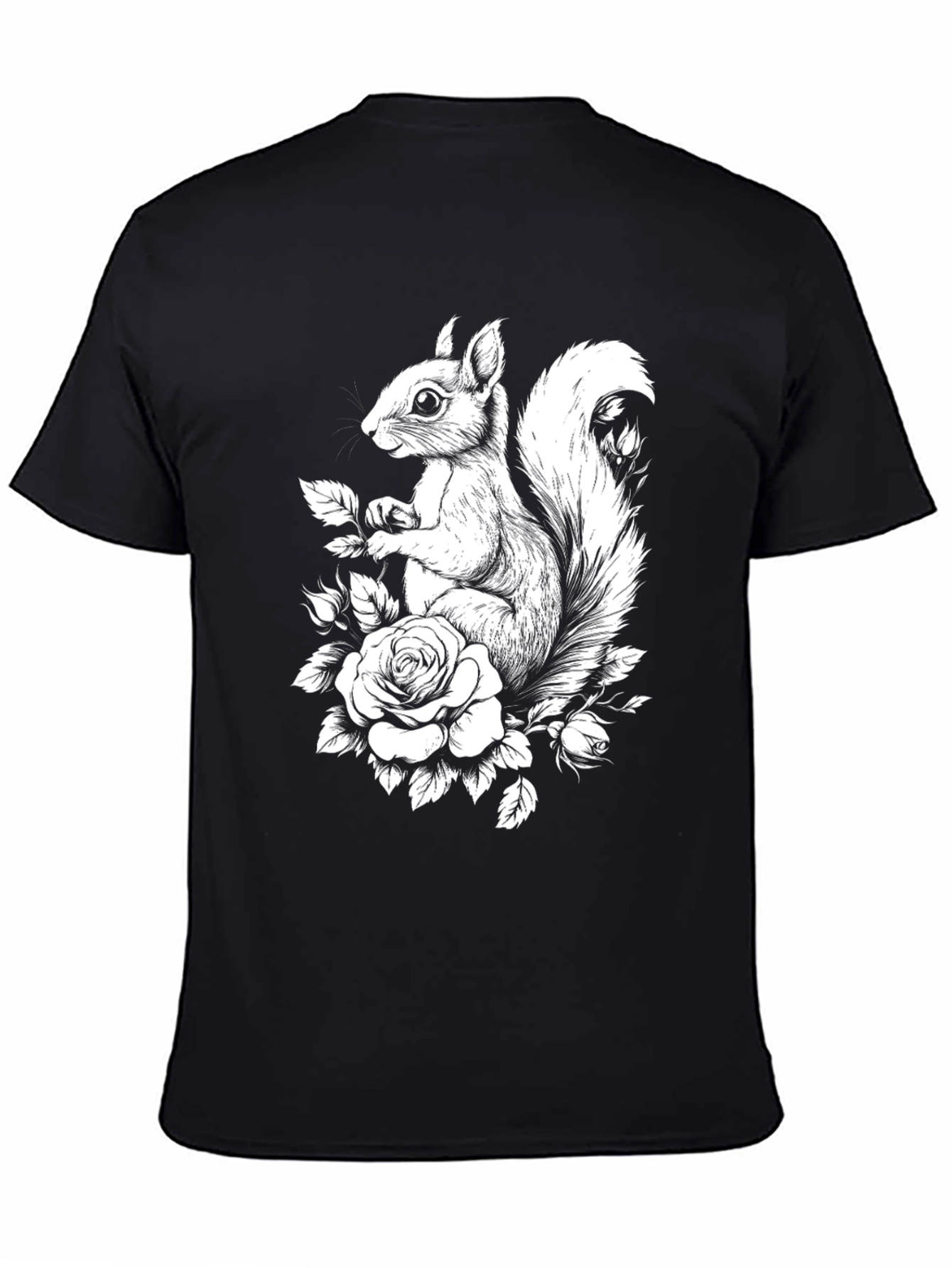 Squirrel and Rose Graphic Tee