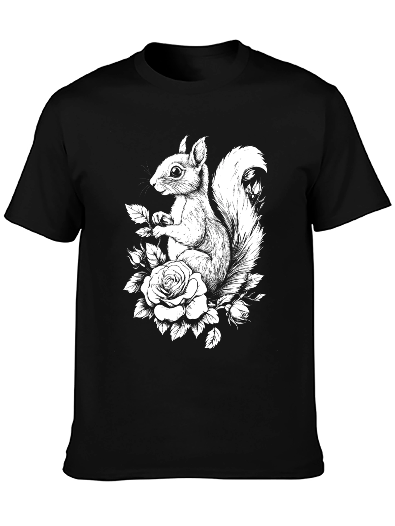 Squirrel and Rose Graphic Tee