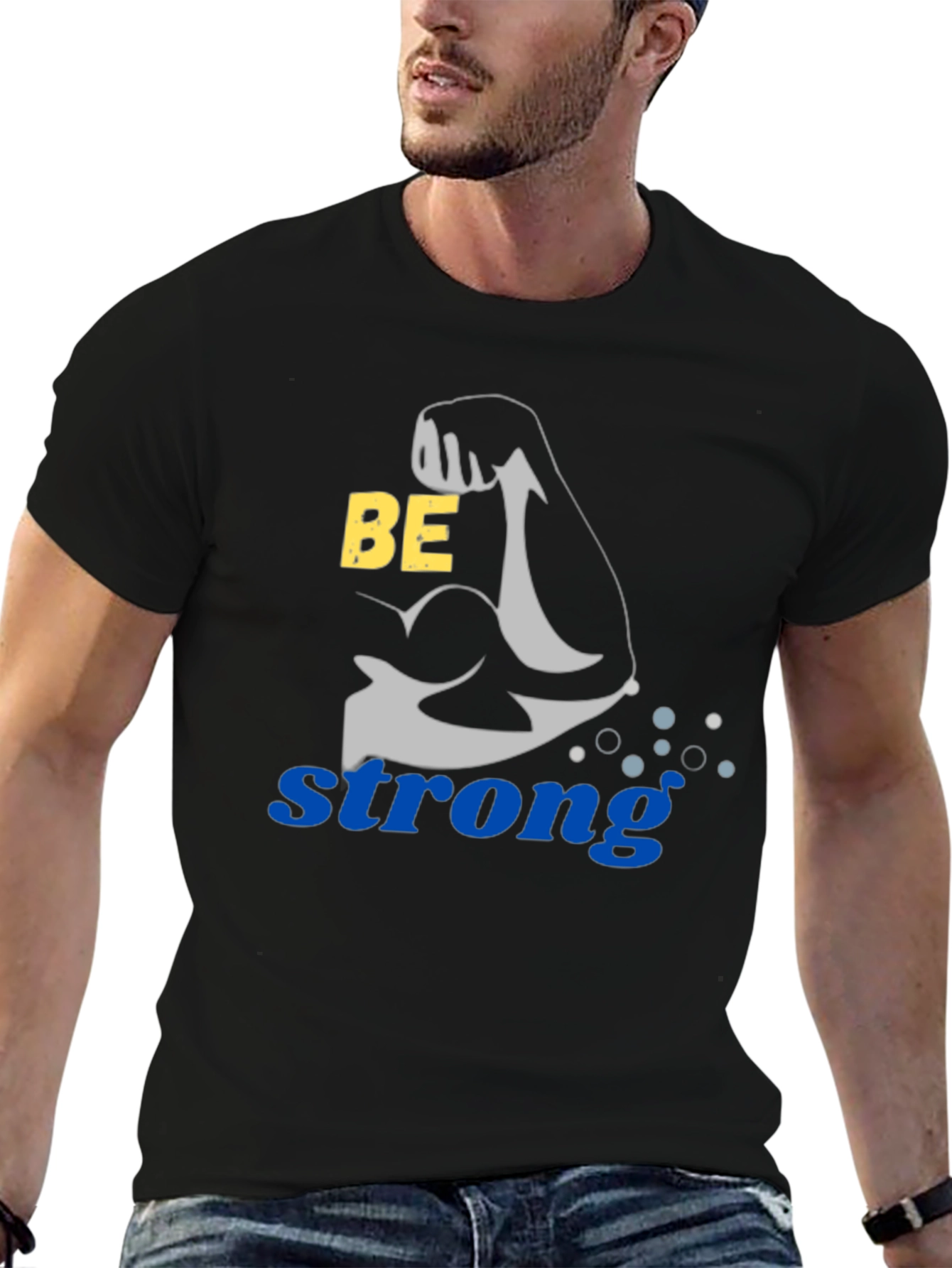 Be Strong Black Graphic Tee
