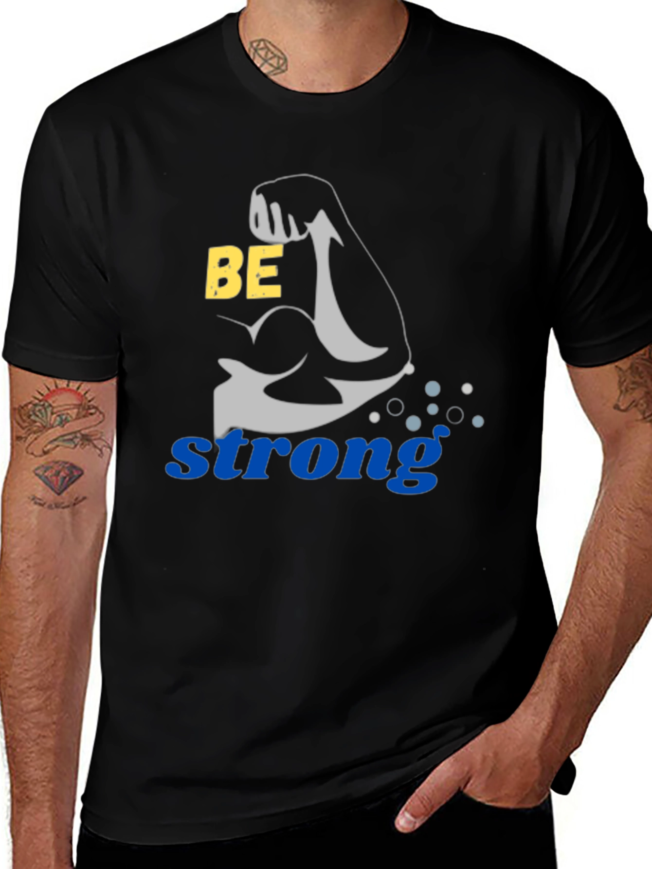 Be Strong Black Graphic Tee