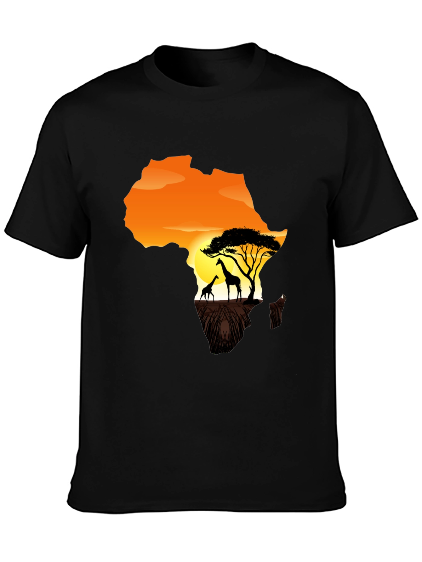 Africa Giraffe Sunset Graphic T-Shirt