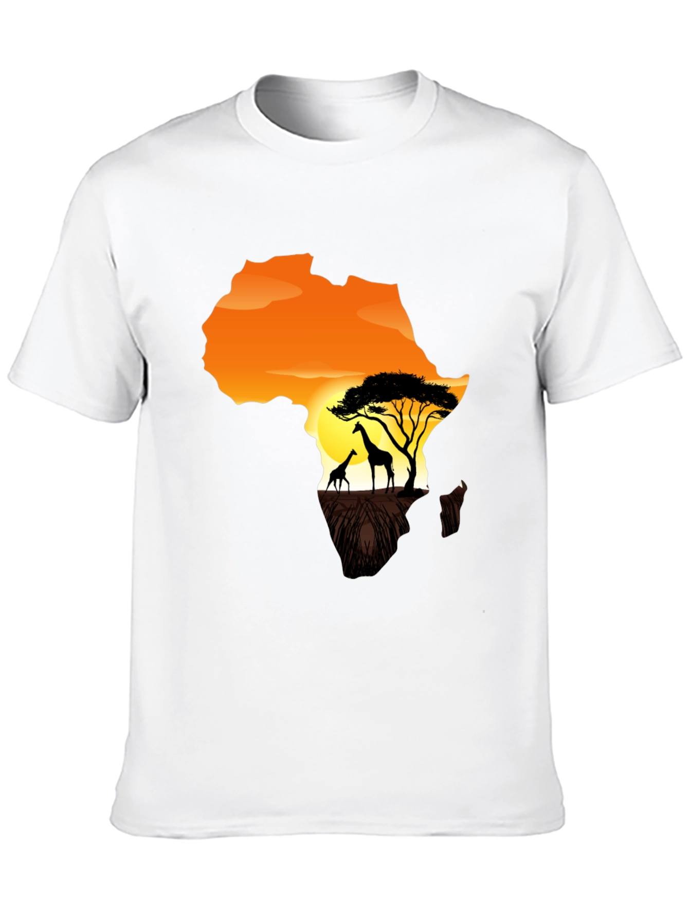 Africa Giraffe Sunset Graphic T-Shirt