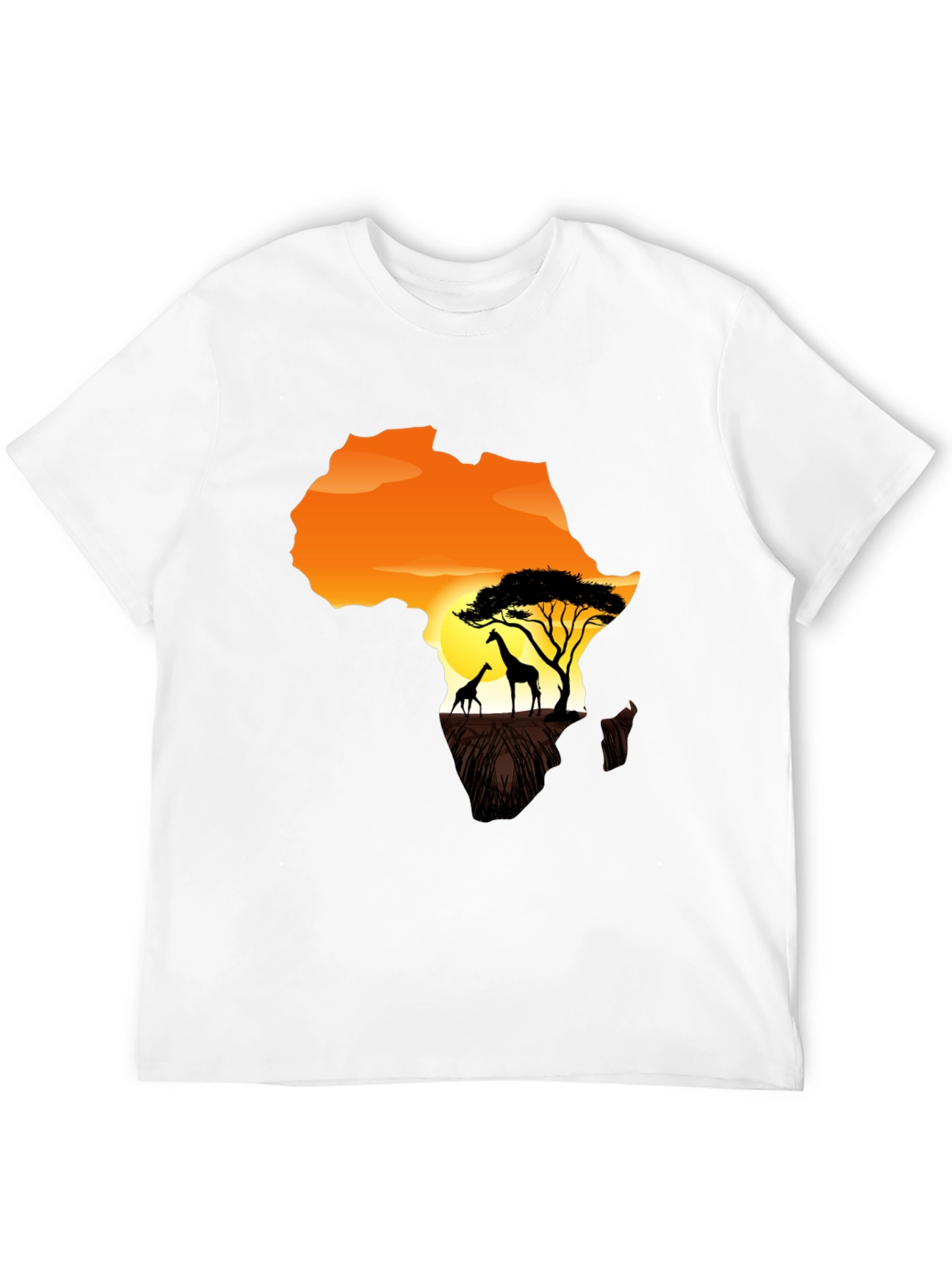 Africa Giraffe Sunset Graphic T-Shirt