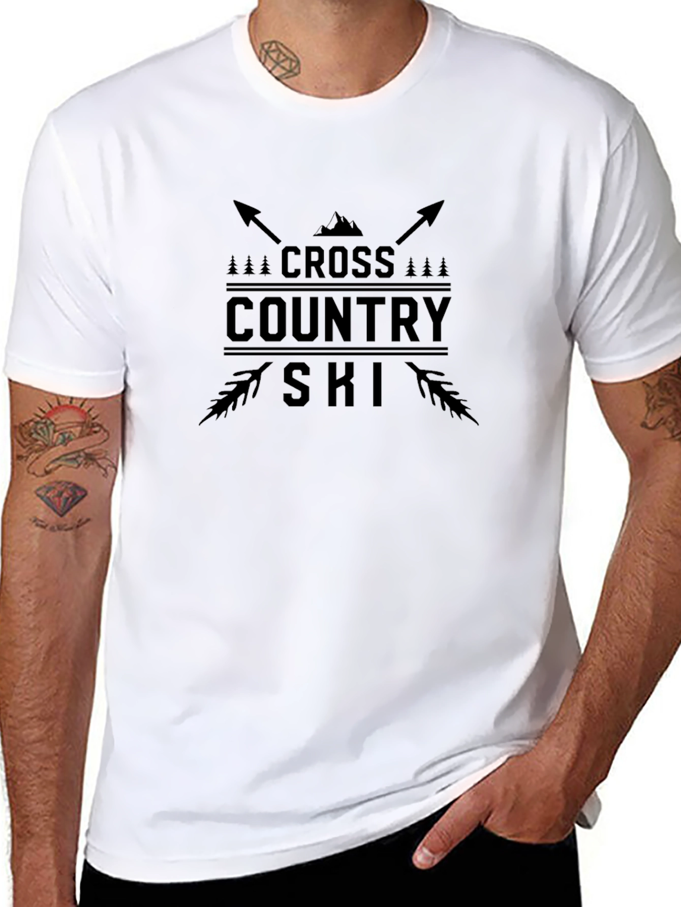 Cross Country Ski Graphic Tee - Black