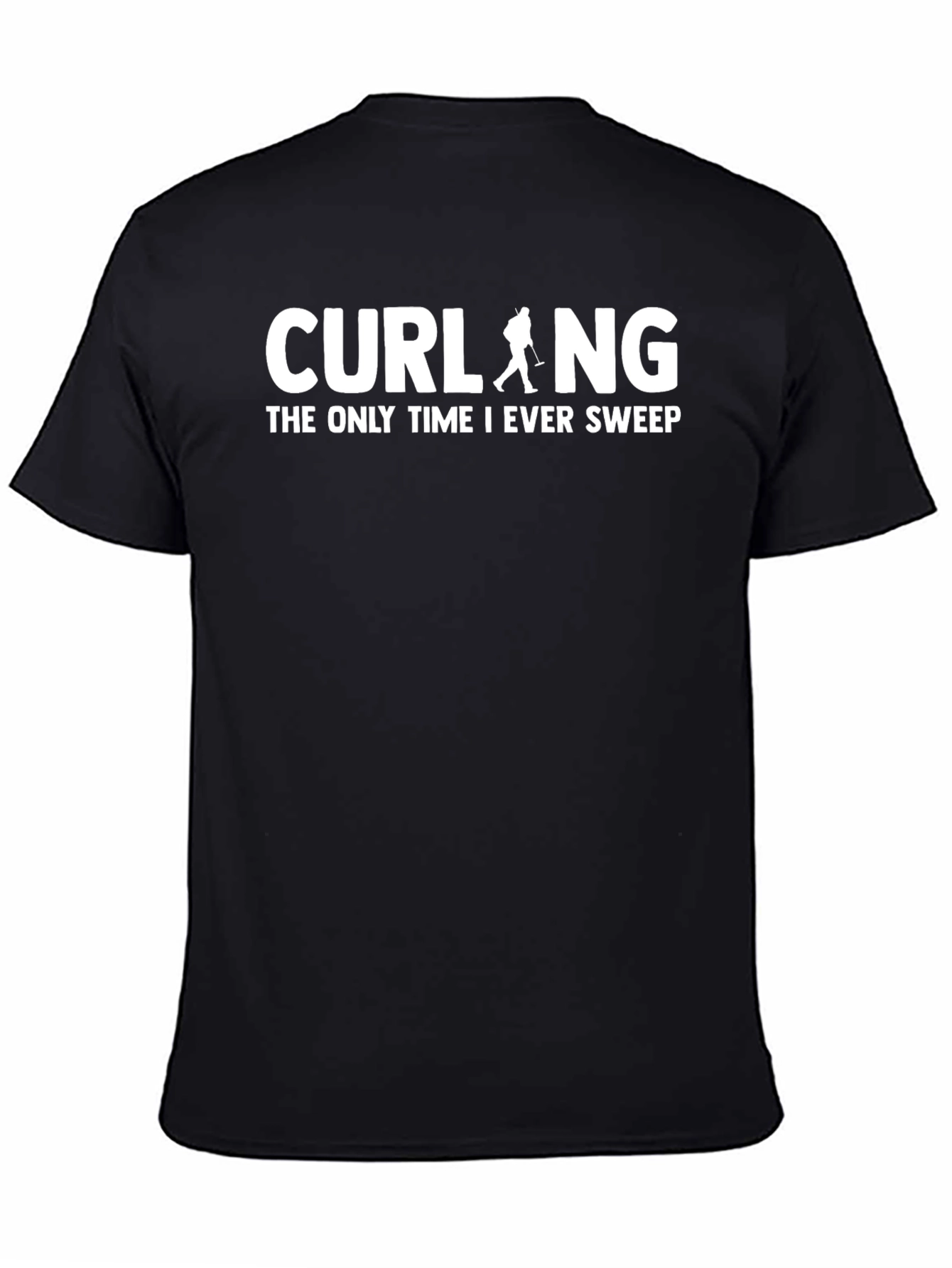 Curling Sweep Graphic Tee - Black T-Shirt