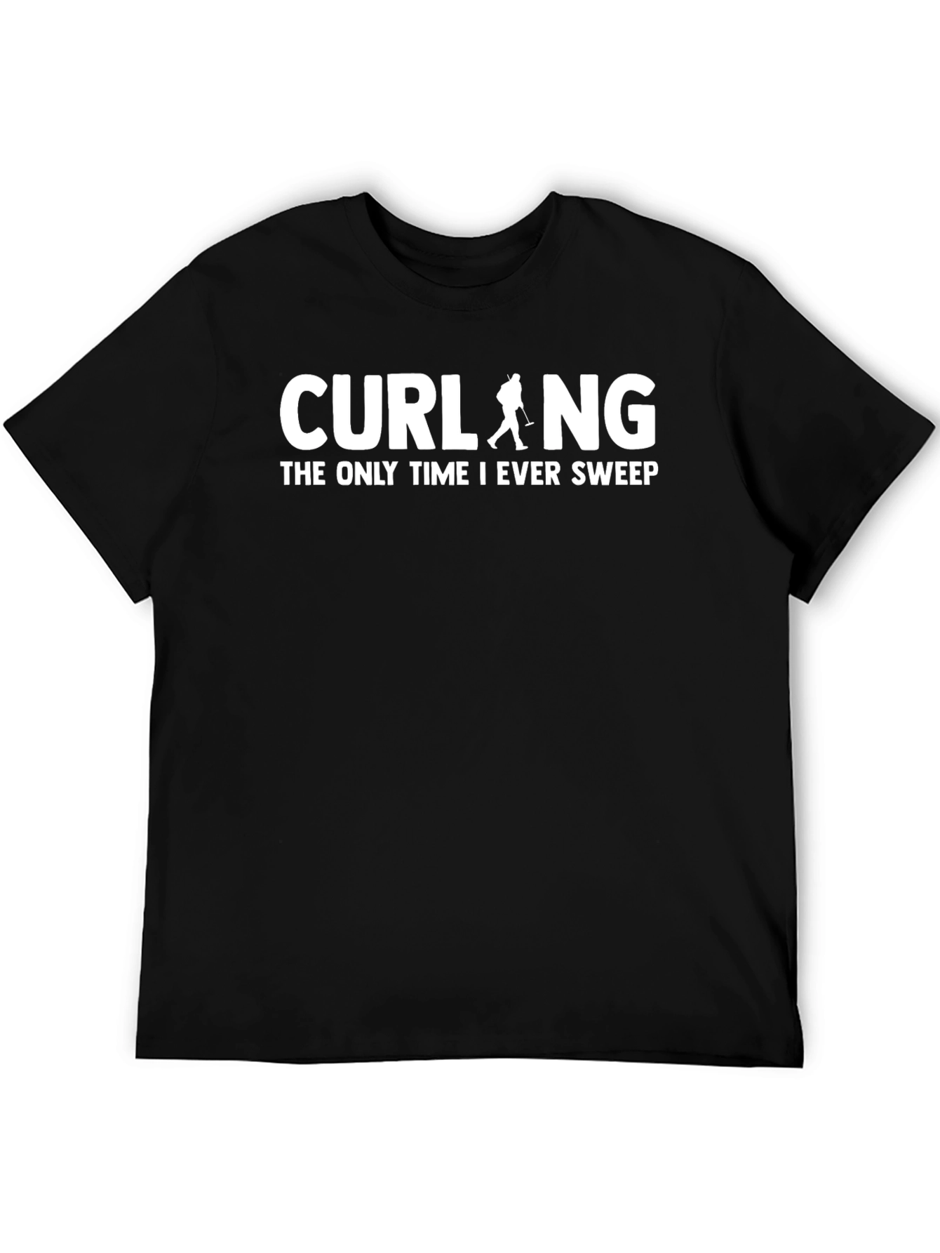 Curling Sweep Graphic Tee - Black T-Shirt
