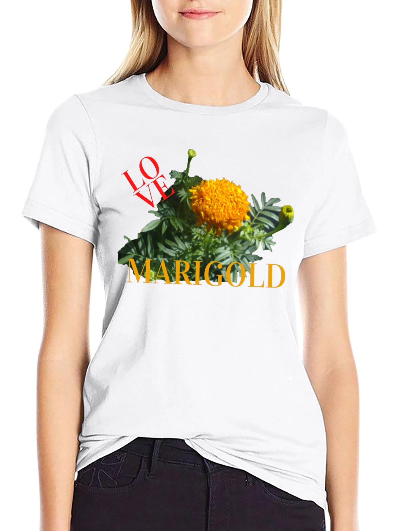 Love Marigold Black T-Shirt