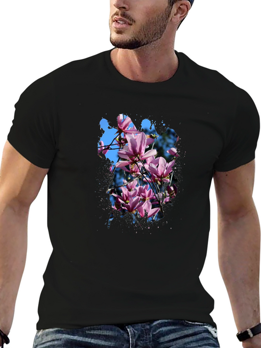 Floral Magnolia Blossom T-Shirt - Stylish Mens Tee