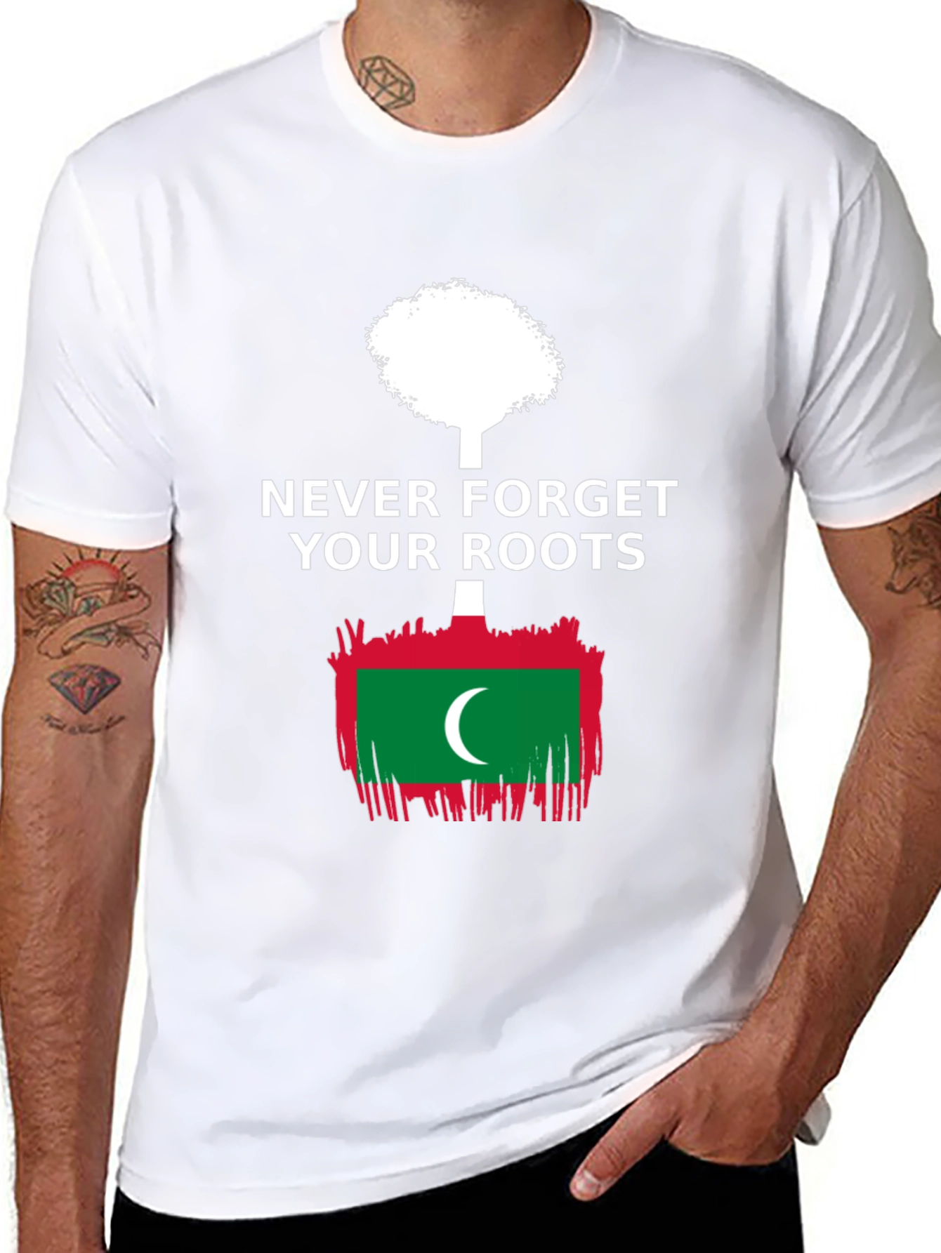 Never Forget Your Roots Maldives Flag T-Shirt