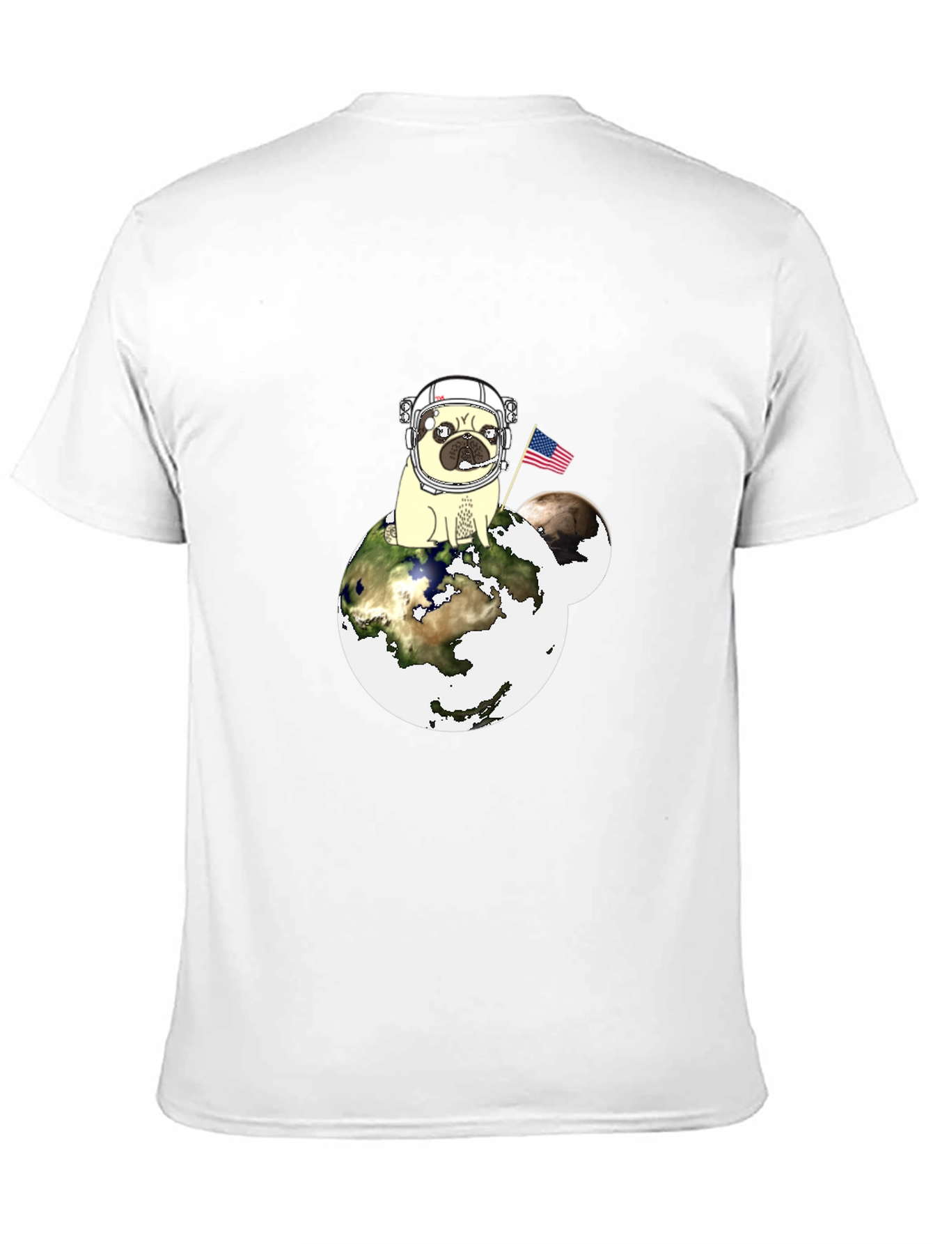 Pug Astronaut Earth Graphic T-Shirt
