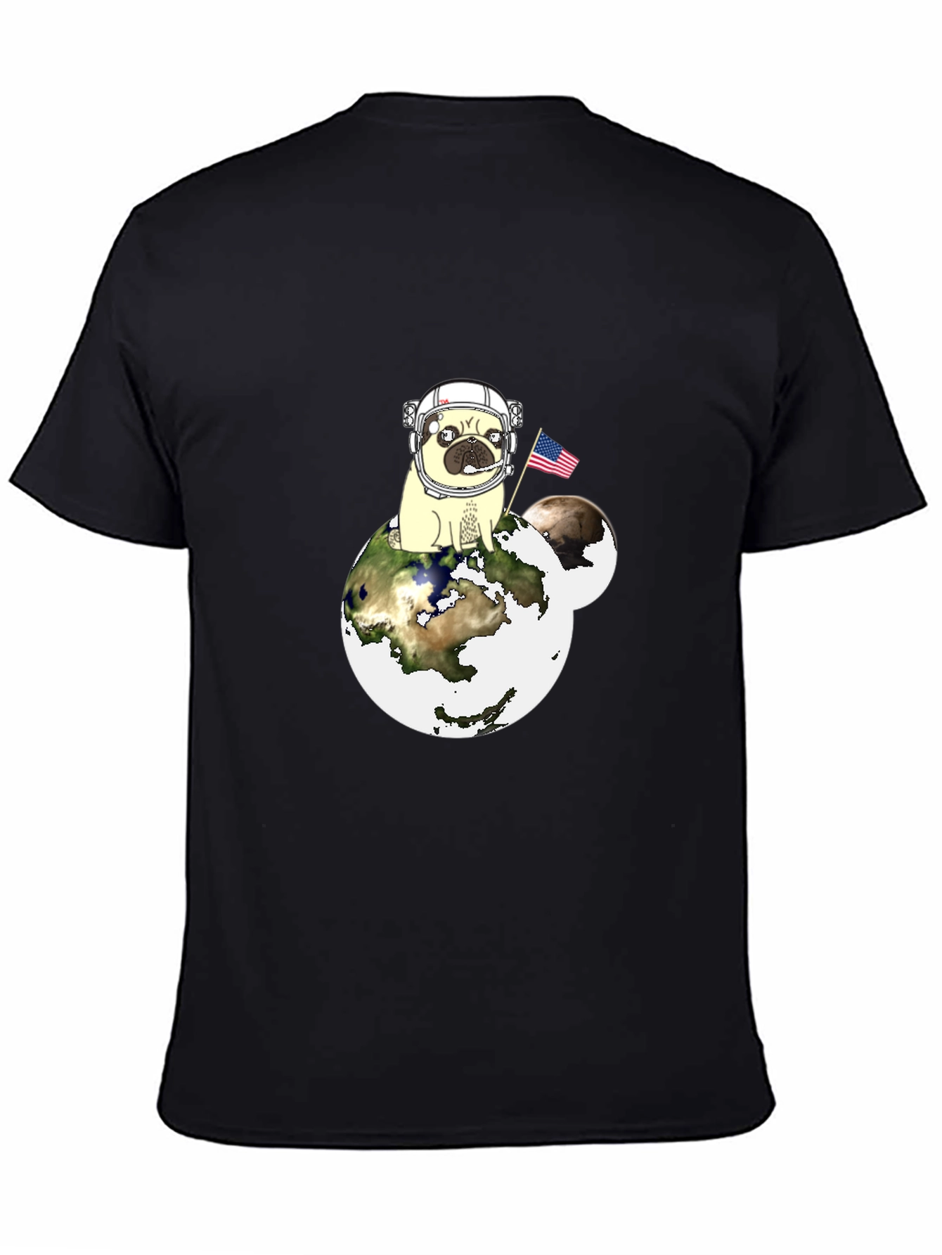 Pug Astronaut Earth Graphic T-Shirt