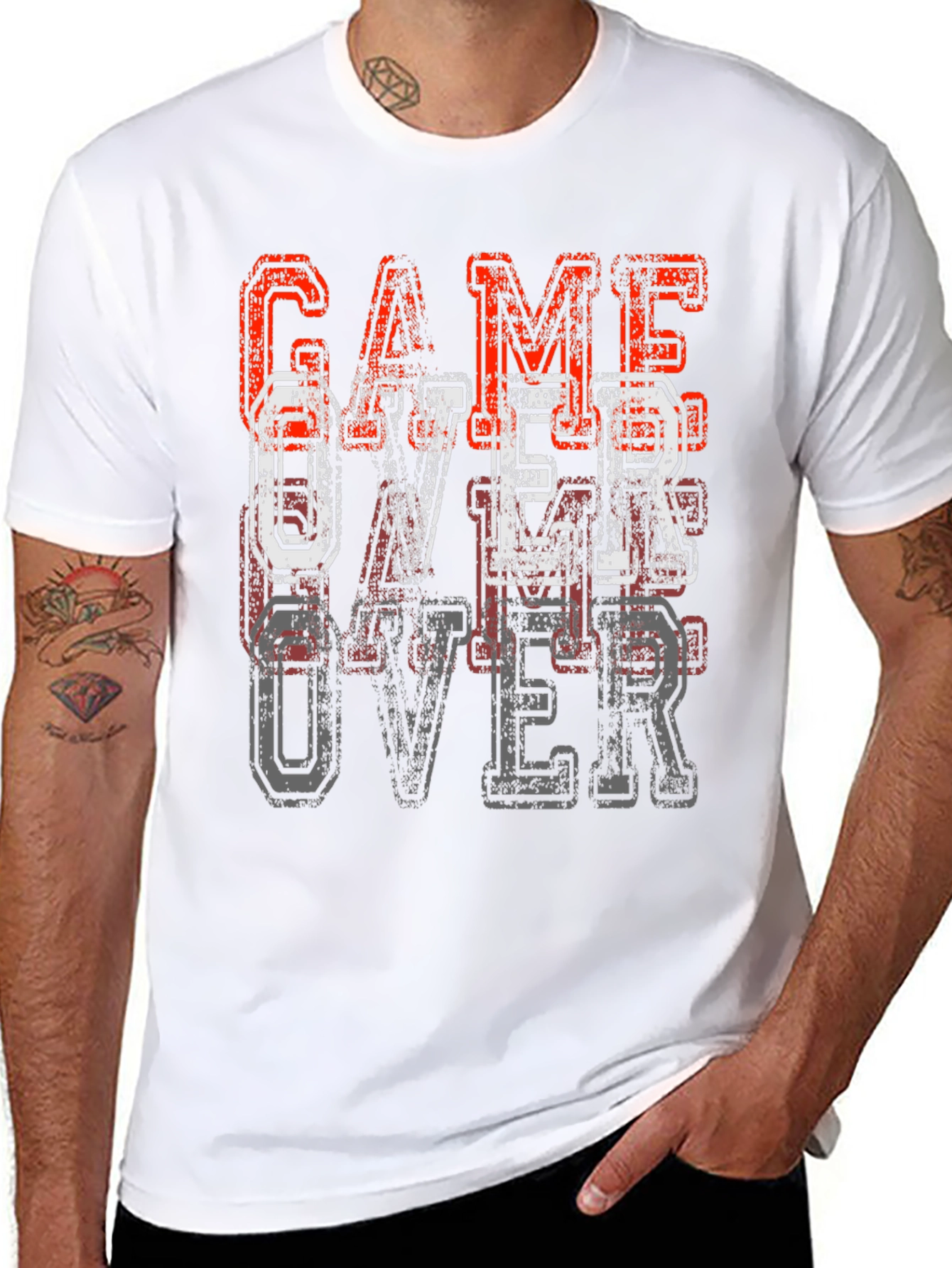 Game Over Graphic Tee - Black Cotton T-Shirt