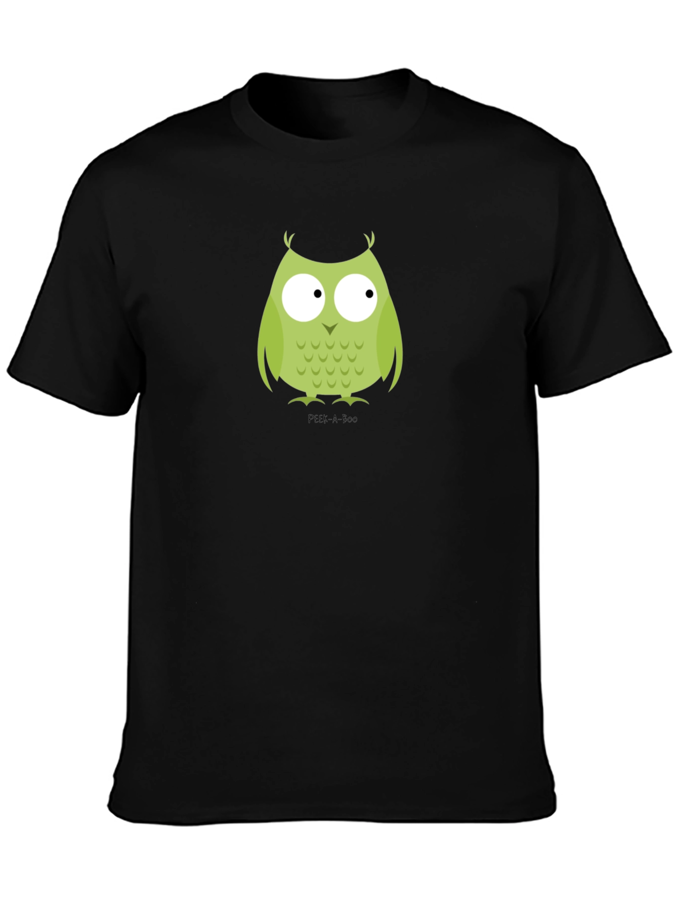 Cute Owl Graphic Tee - Peek-A-Boo Design