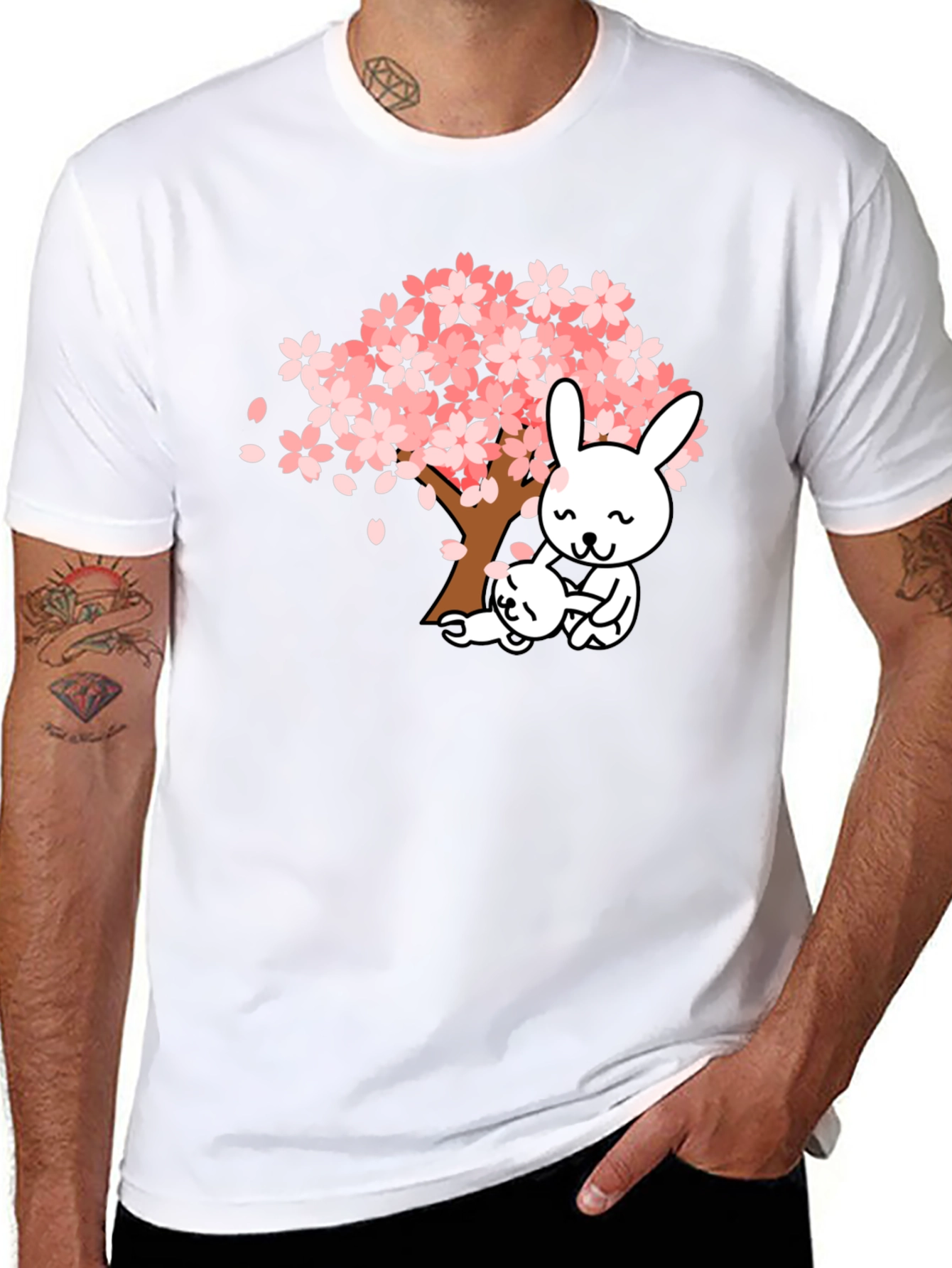 Cute Cherry Blossom Bunny T-Shirt