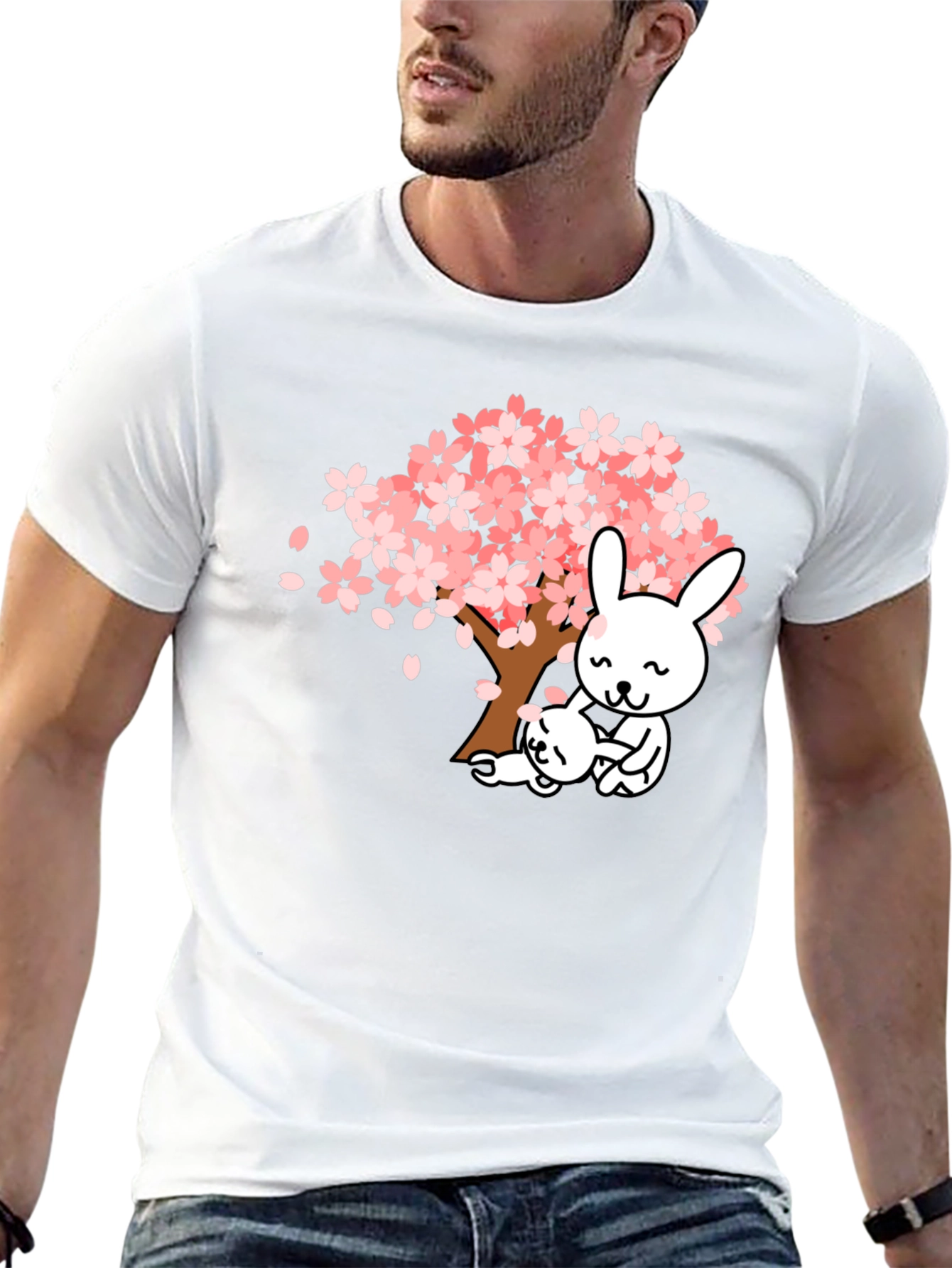 Cute Cherry Blossom Bunny T-Shirt