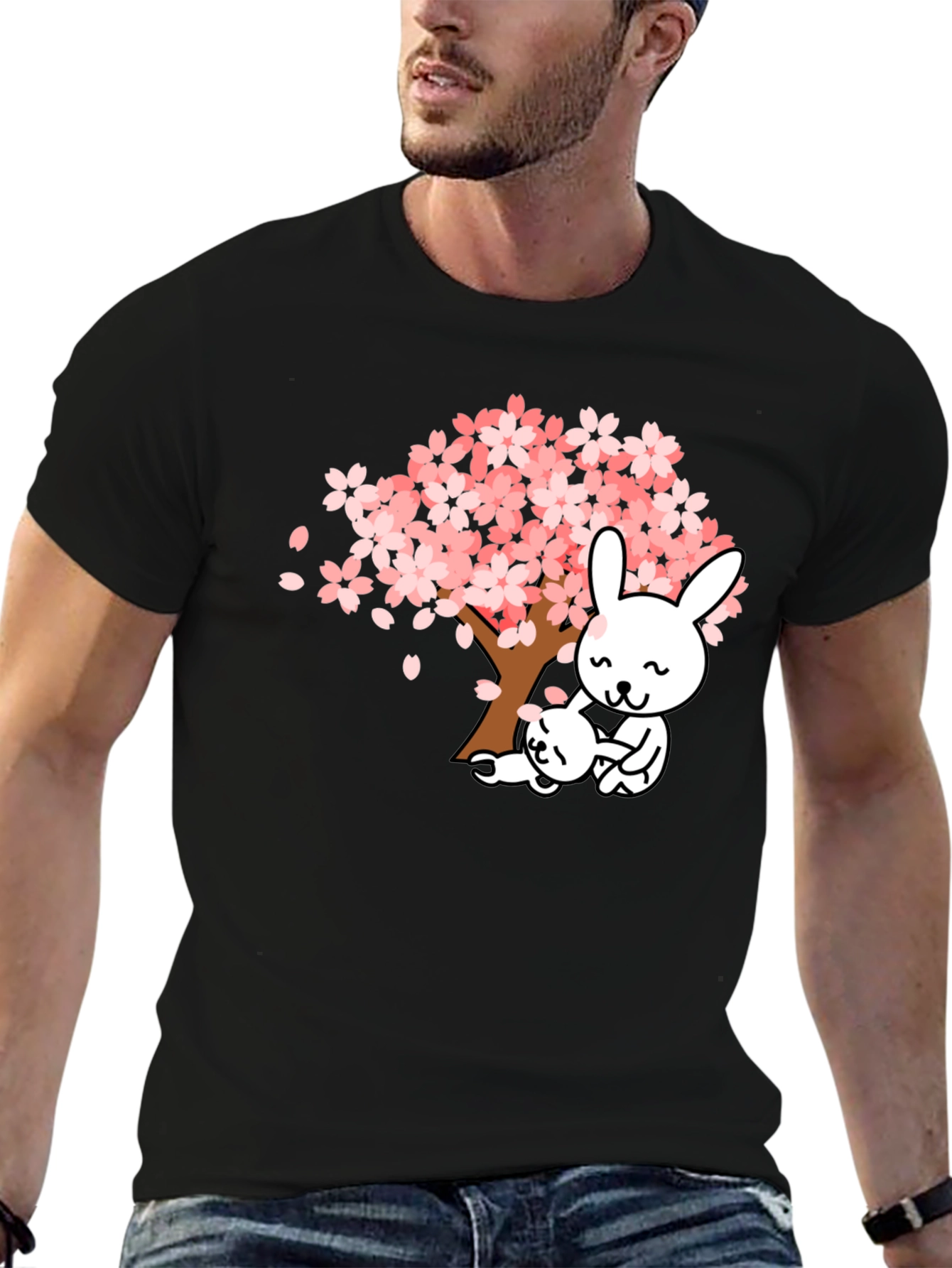 Cute Cherry Blossom Bunny T-Shirt