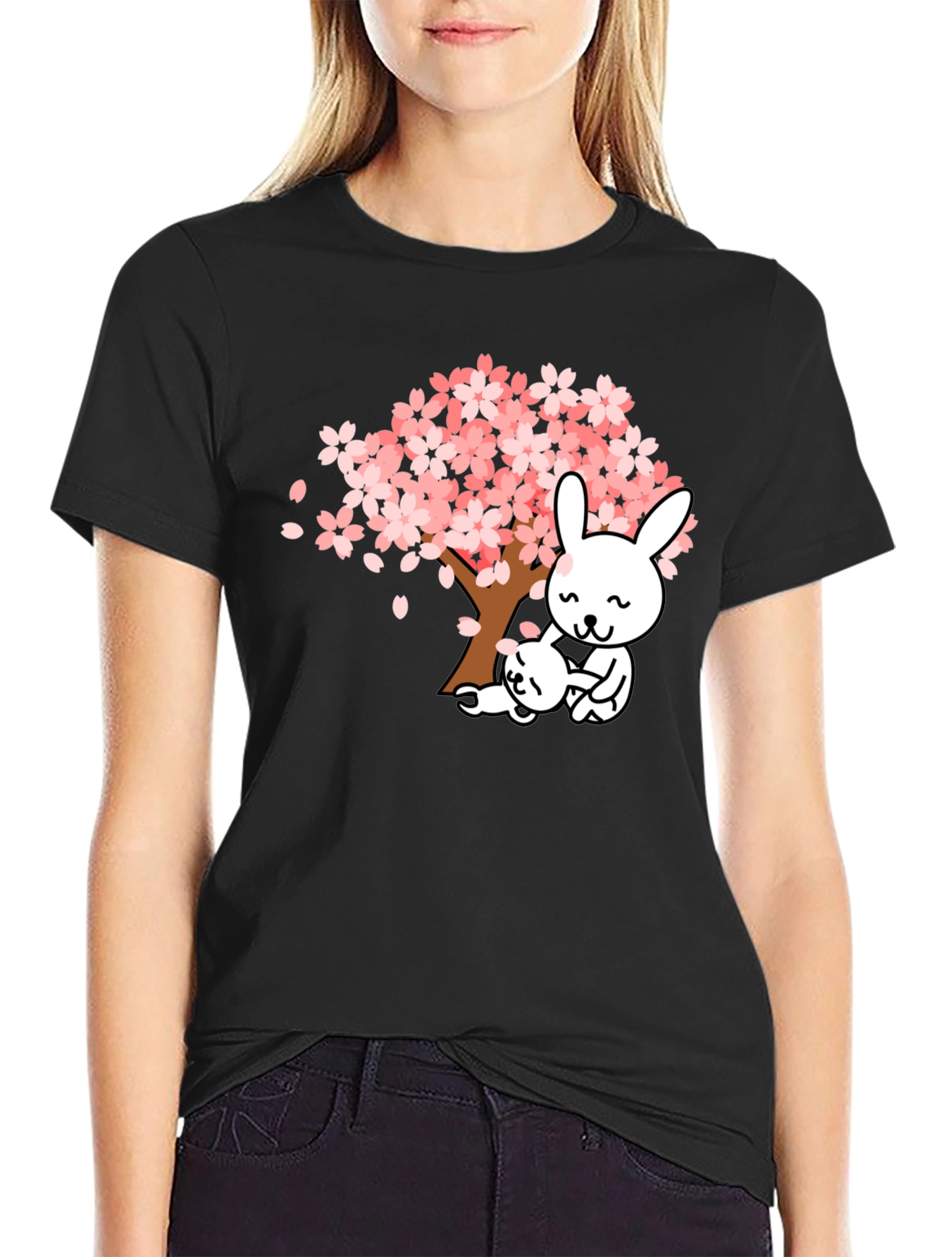 Cute Cherry Blossom Bunny T-Shirt