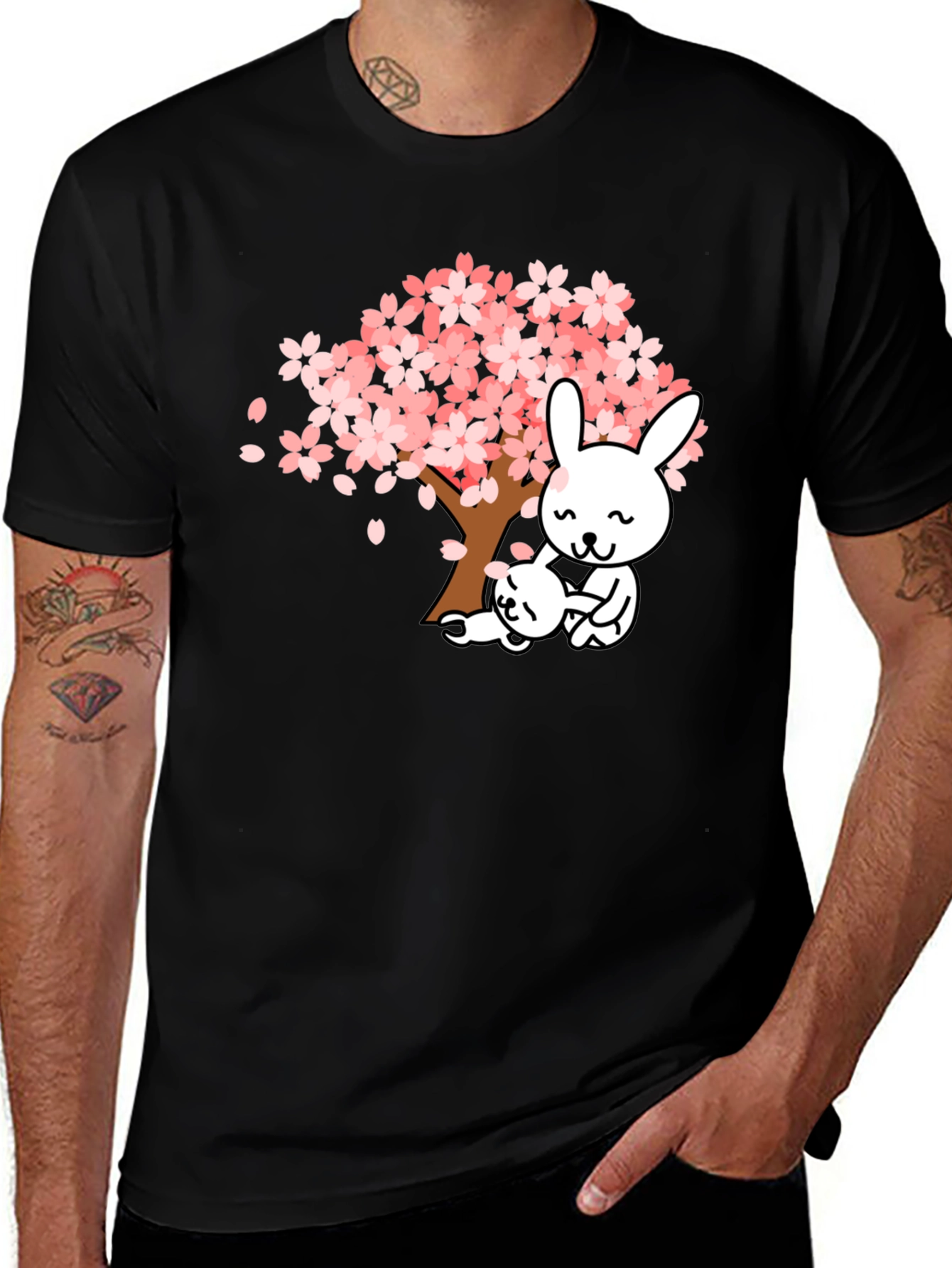 Cute Cherry Blossom Bunny T-Shirt