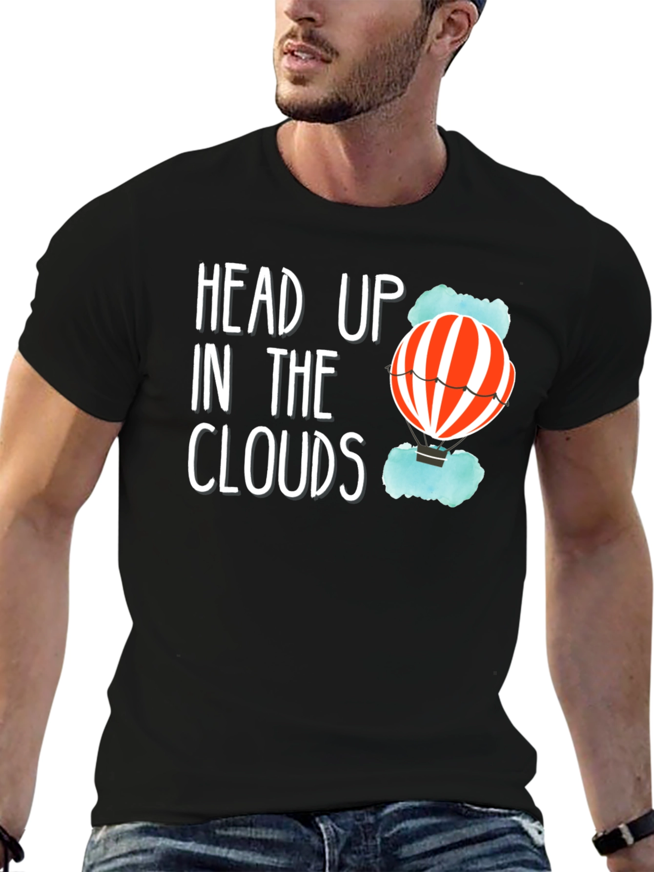 Head Up In The Clouds T-Shirt - Black