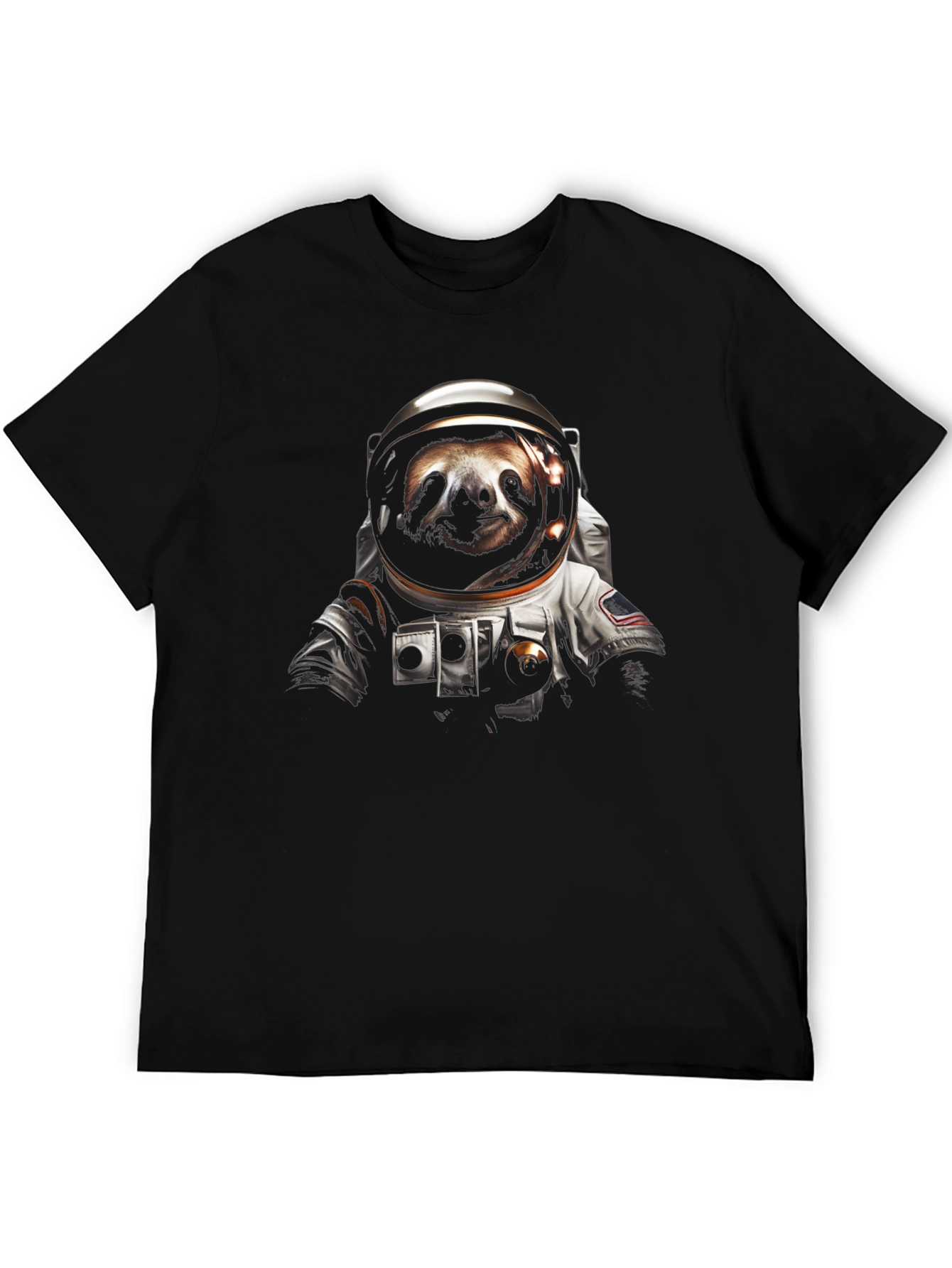 Sloth Astronaut Graphic T-Shirt - Black