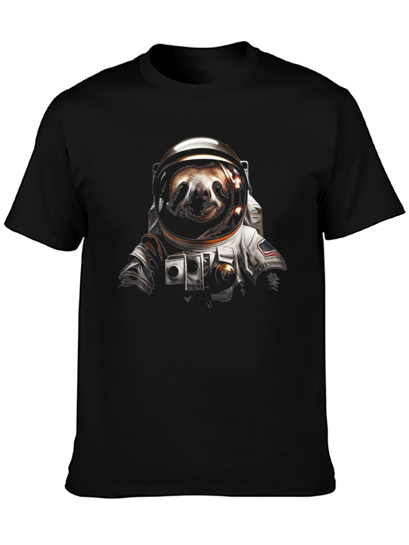 Sloth Astronaut Graphic T-Shirt - Black