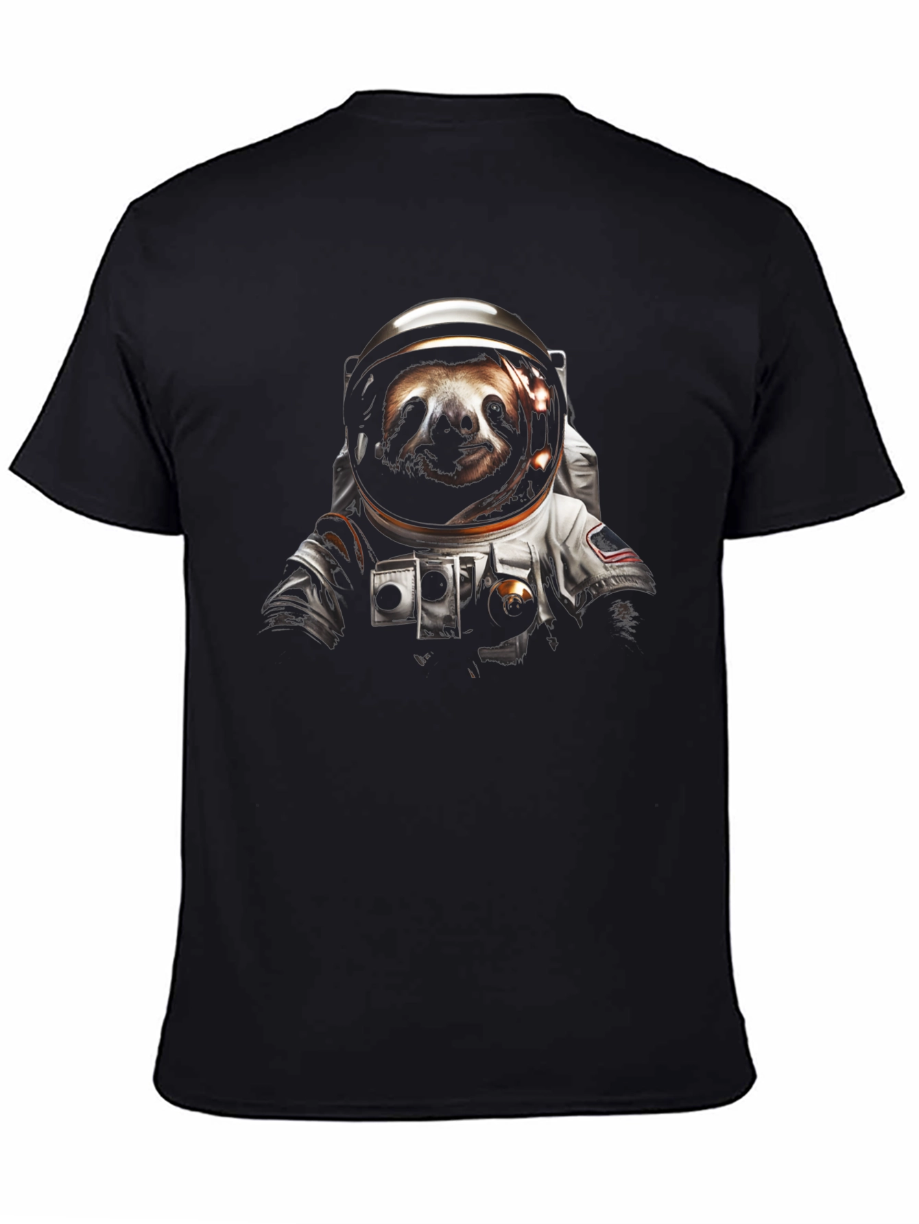 Sloth Astronaut Graphic T-Shirt - Black