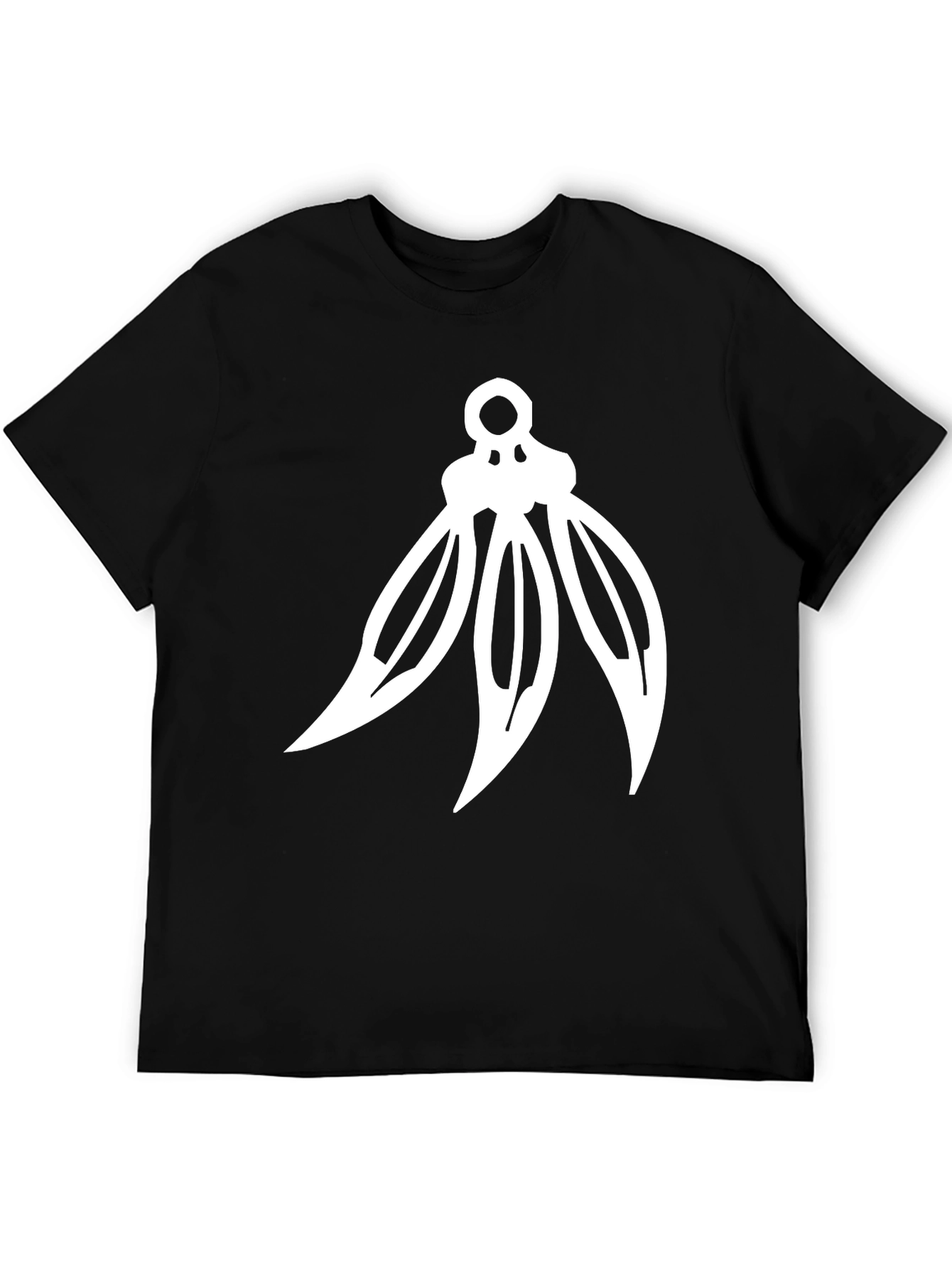 Modern Graphic Tee - Black with White Abstract Design