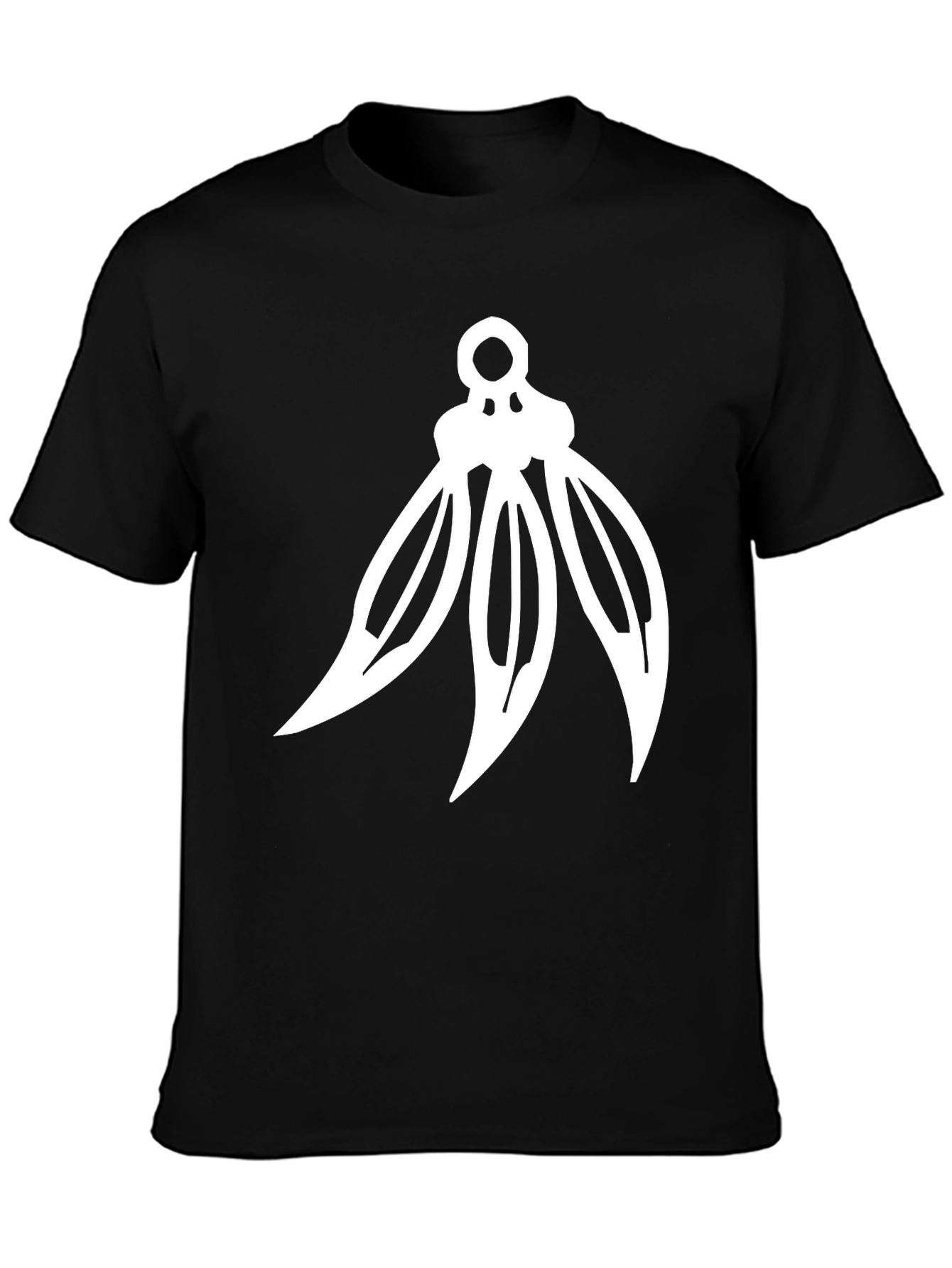 Modern Graphic Tee - Black with White Abstract Design