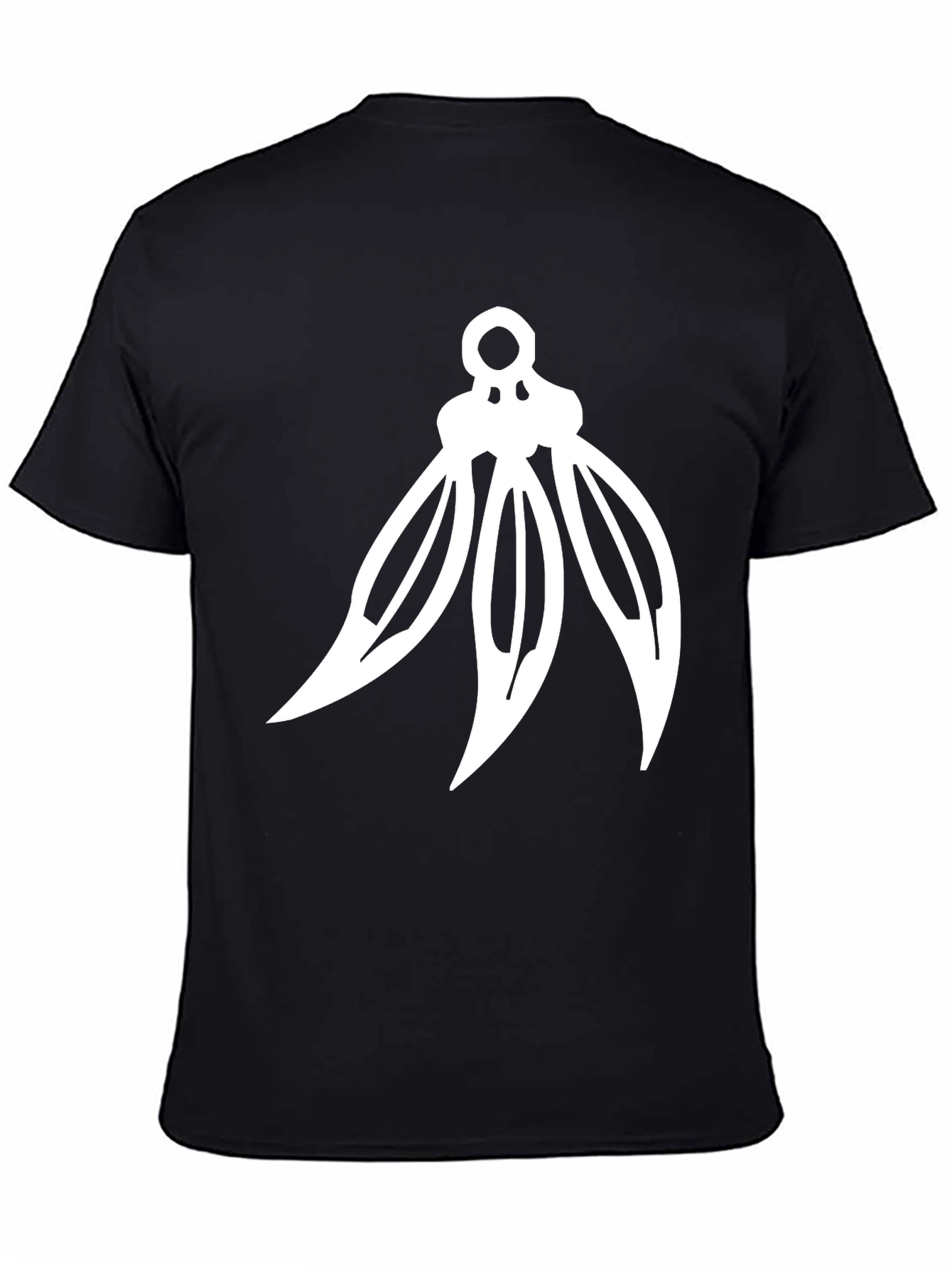Modern Graphic Tee - Black with White Abstract Design