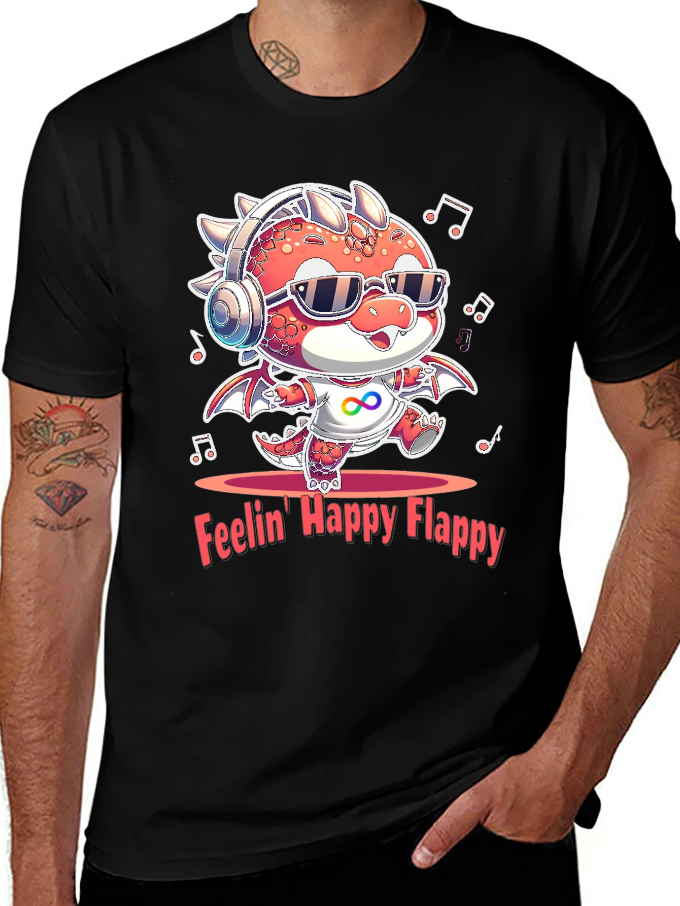 Feelin Happy Flappy Autism Awareness Dragon T-Shirt