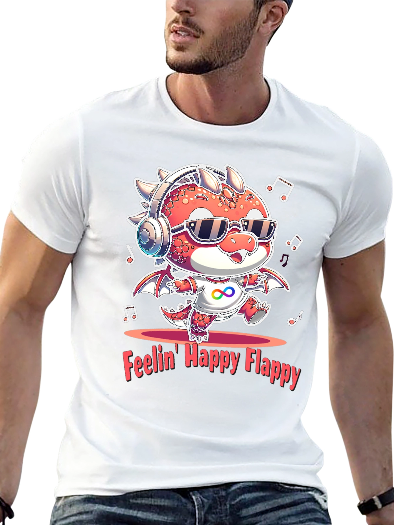 Feelin Happy Flappy Autism Awareness Dragon T-Shirt