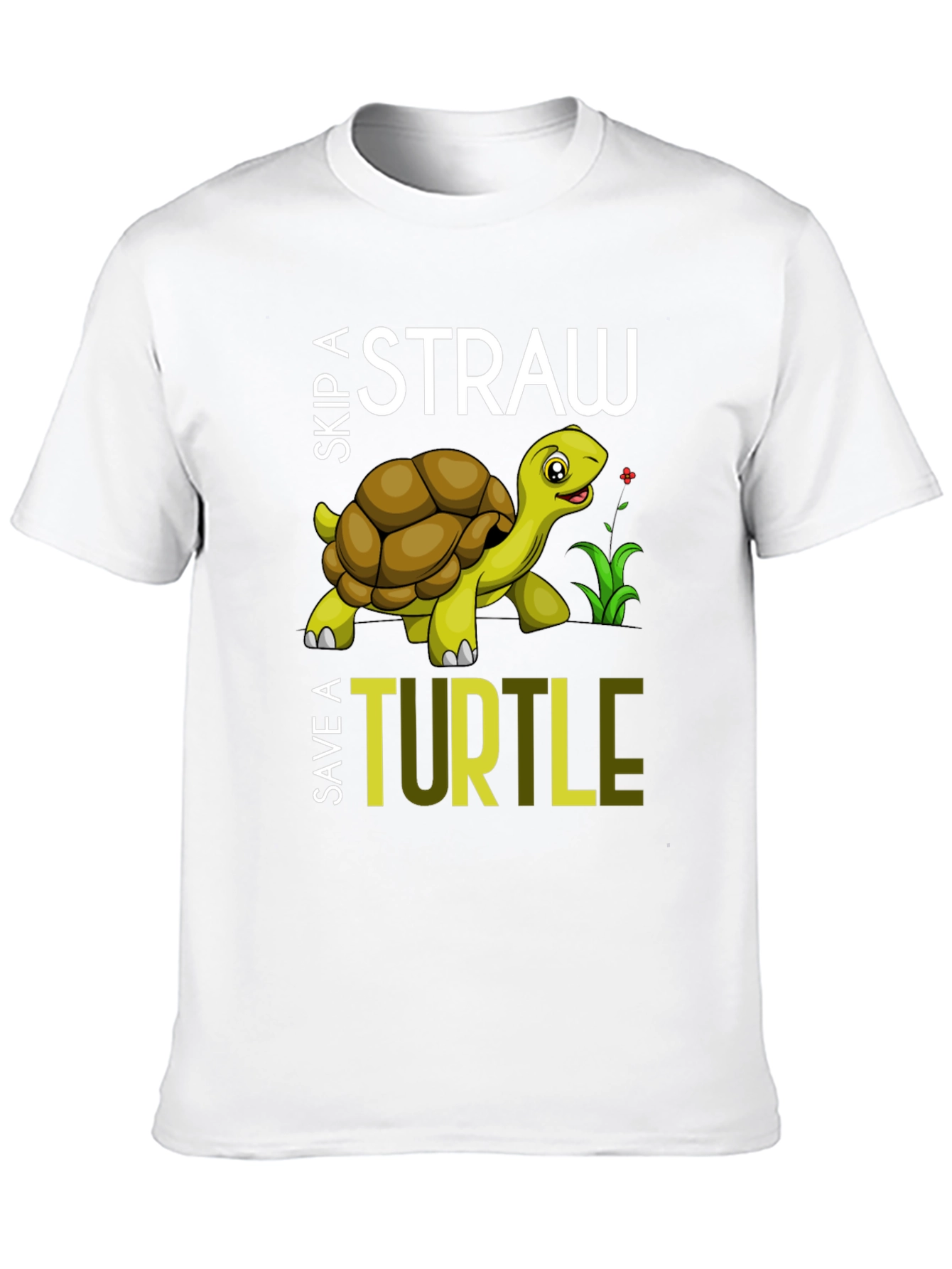 Skip A Straw Save A Turtle Graphic T-Shirt