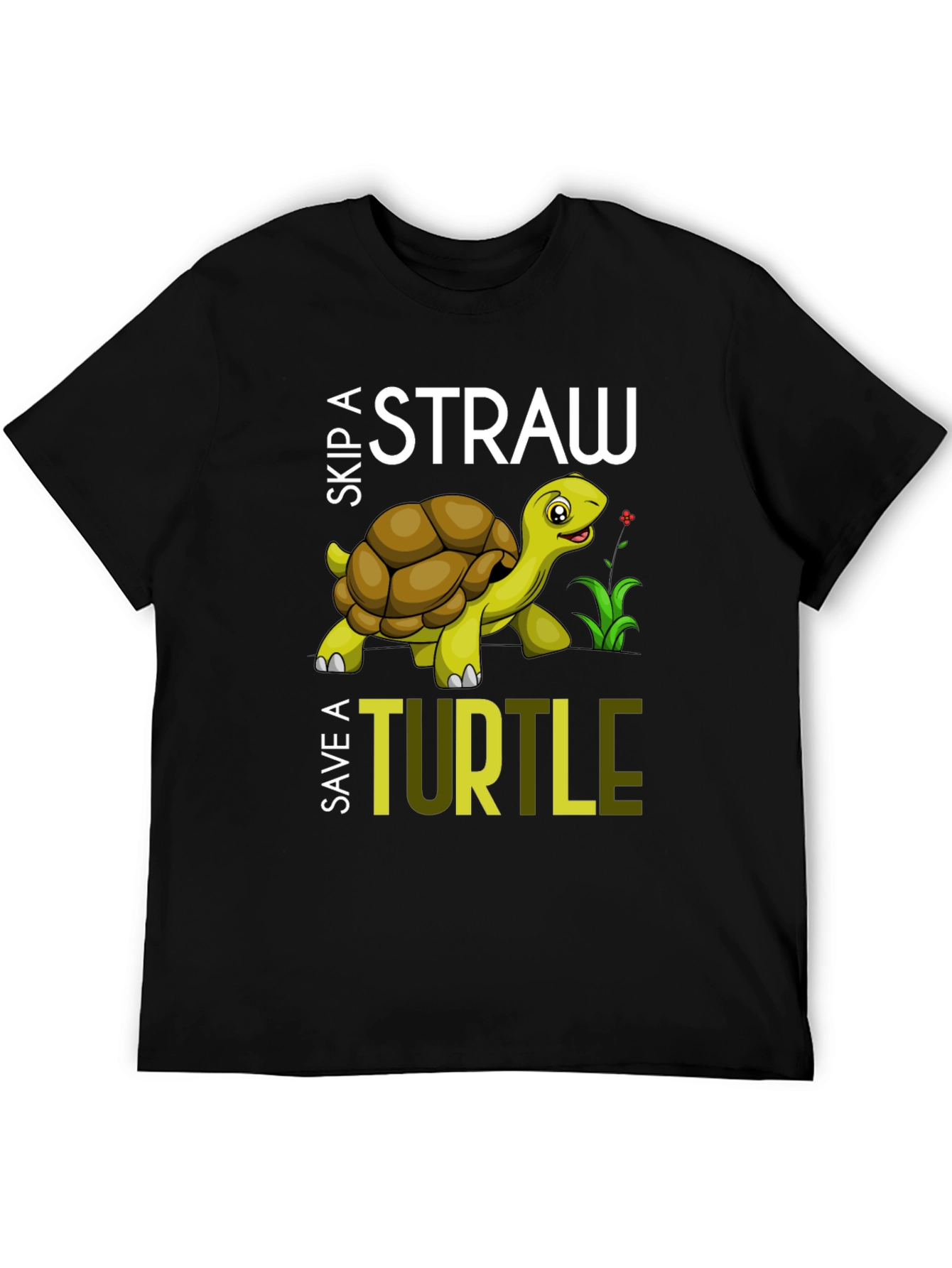 Skip A Straw Save A Turtle Graphic T-Shirt