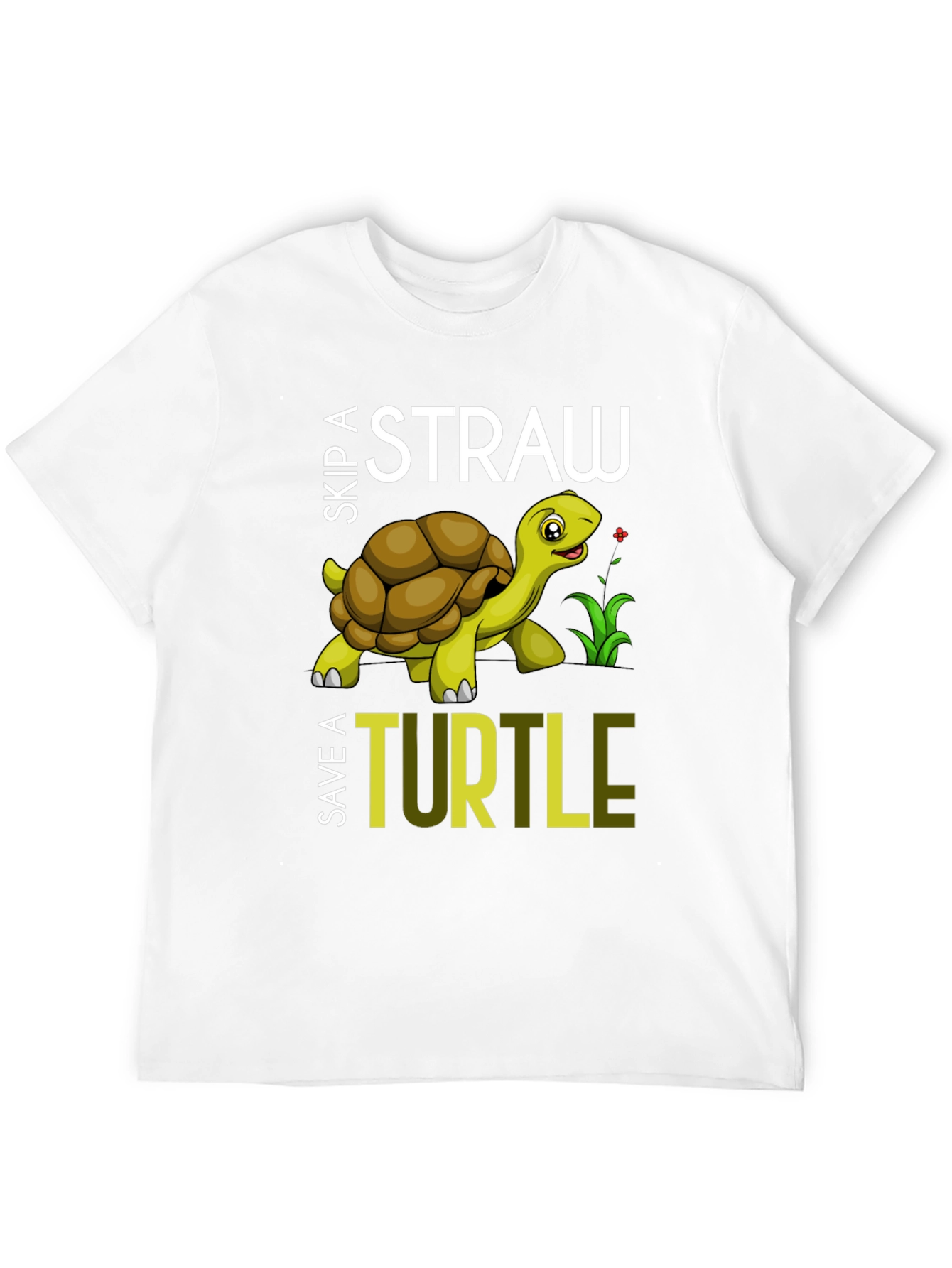 Skip A Straw Save A Turtle Graphic T-Shirt
