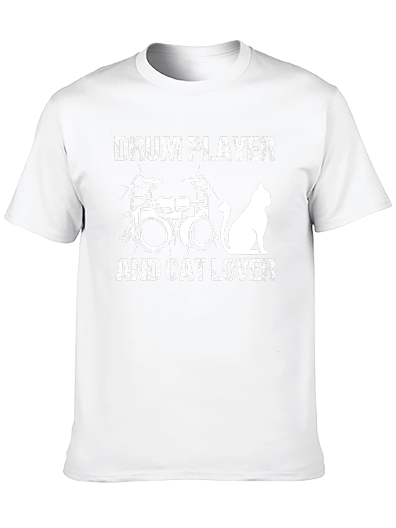 Drum Player and Cat Lover Graphic T-Shirt