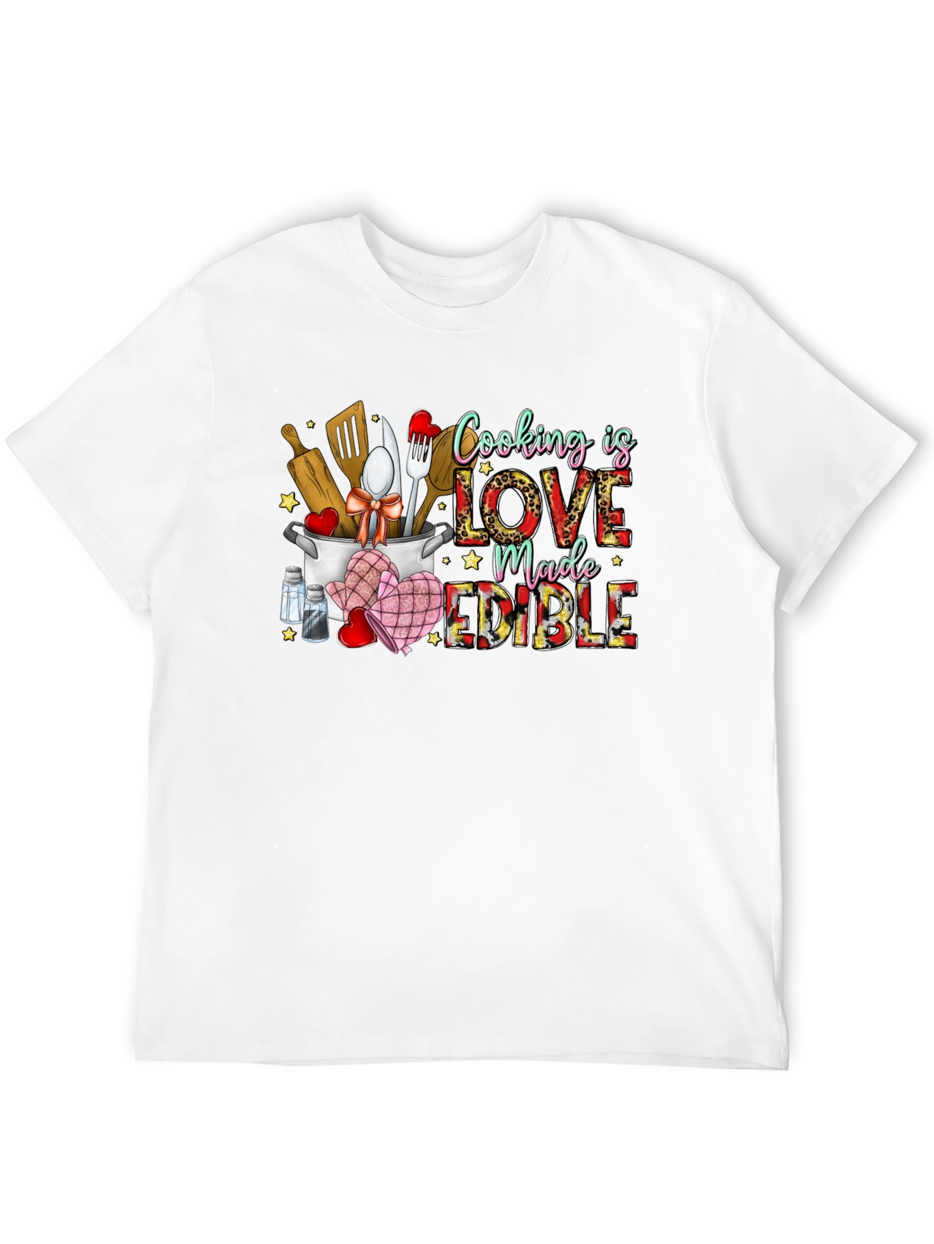 Cooking is Love Made Edible Graphic T-Shirt