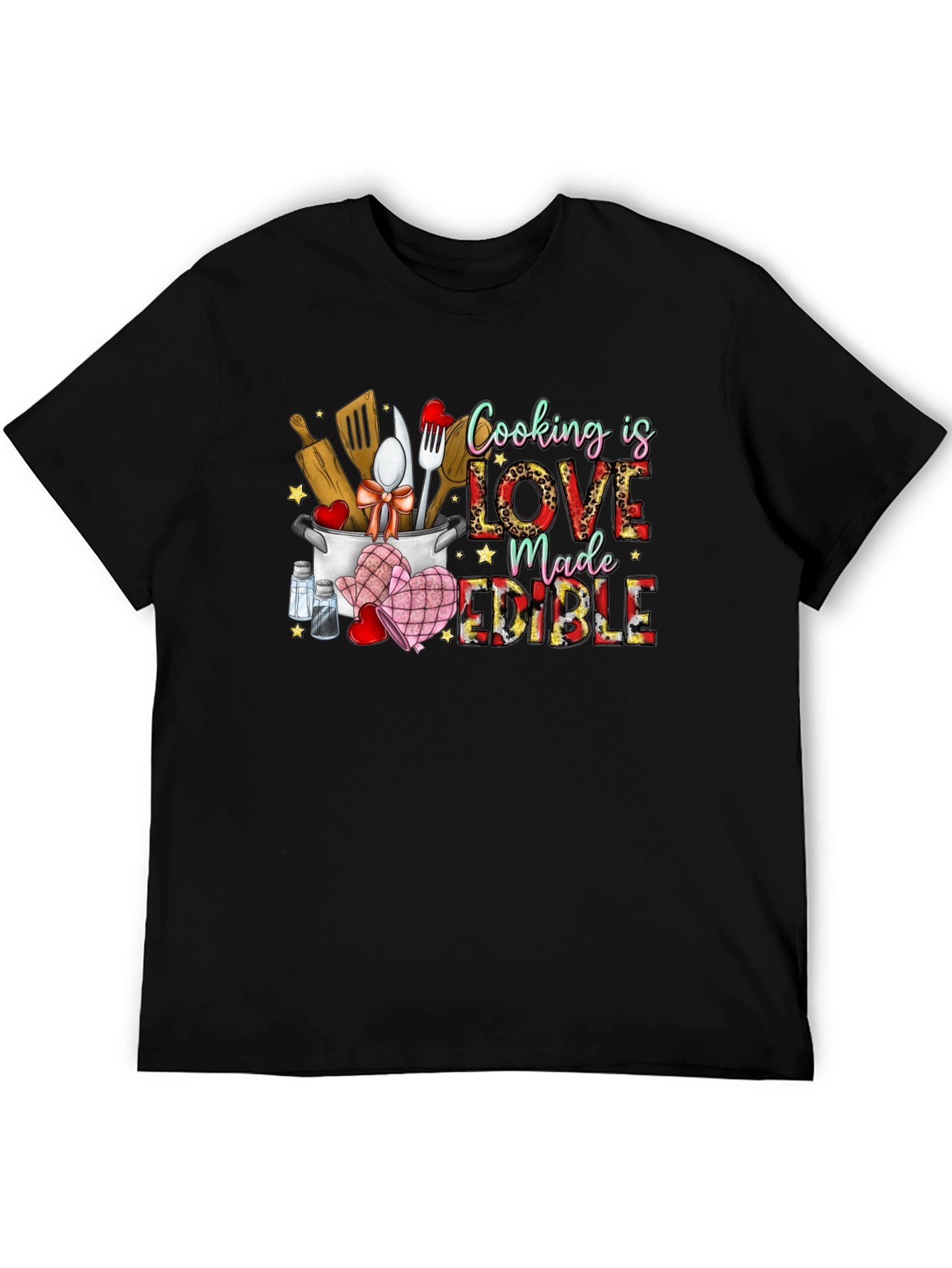 Cooking is Love Made Edible Graphic T-Shirt