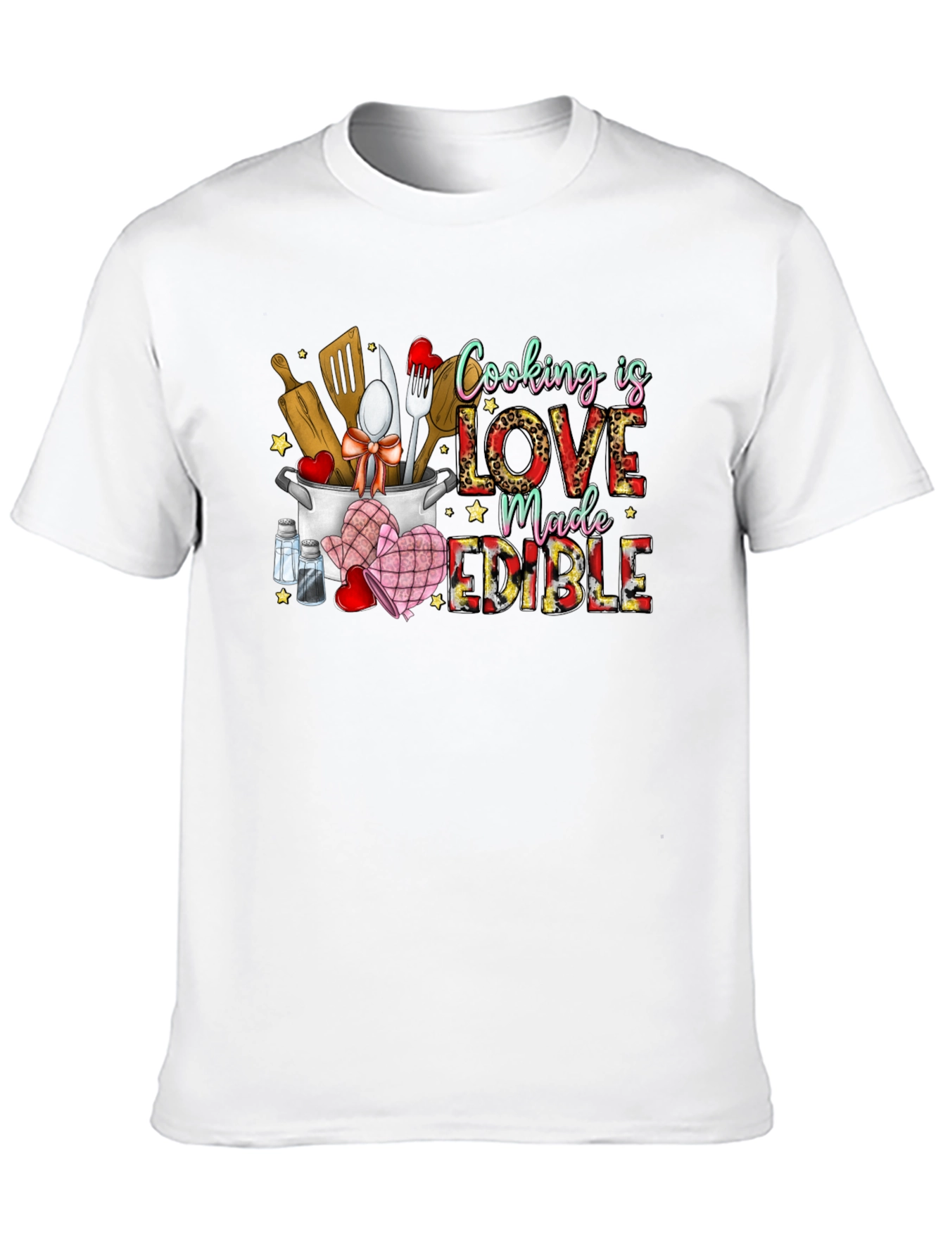 Cooking is Love Made Edible Graphic T-Shirt