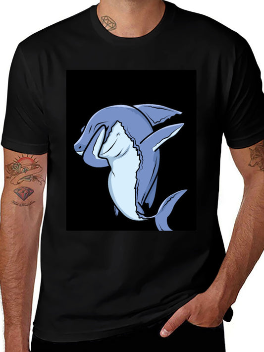 Dabbing Shark Graphic Tee - Mens Black T-Shirt