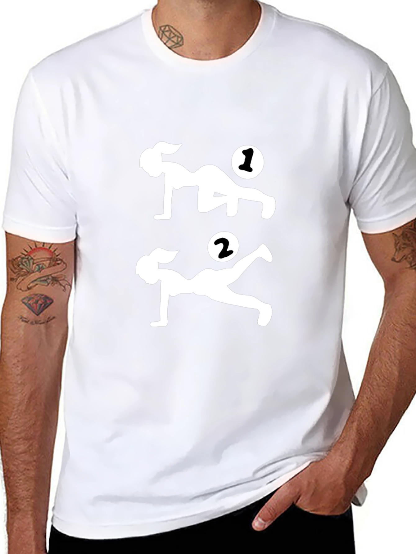 Workout Graphic Print Tee - Black