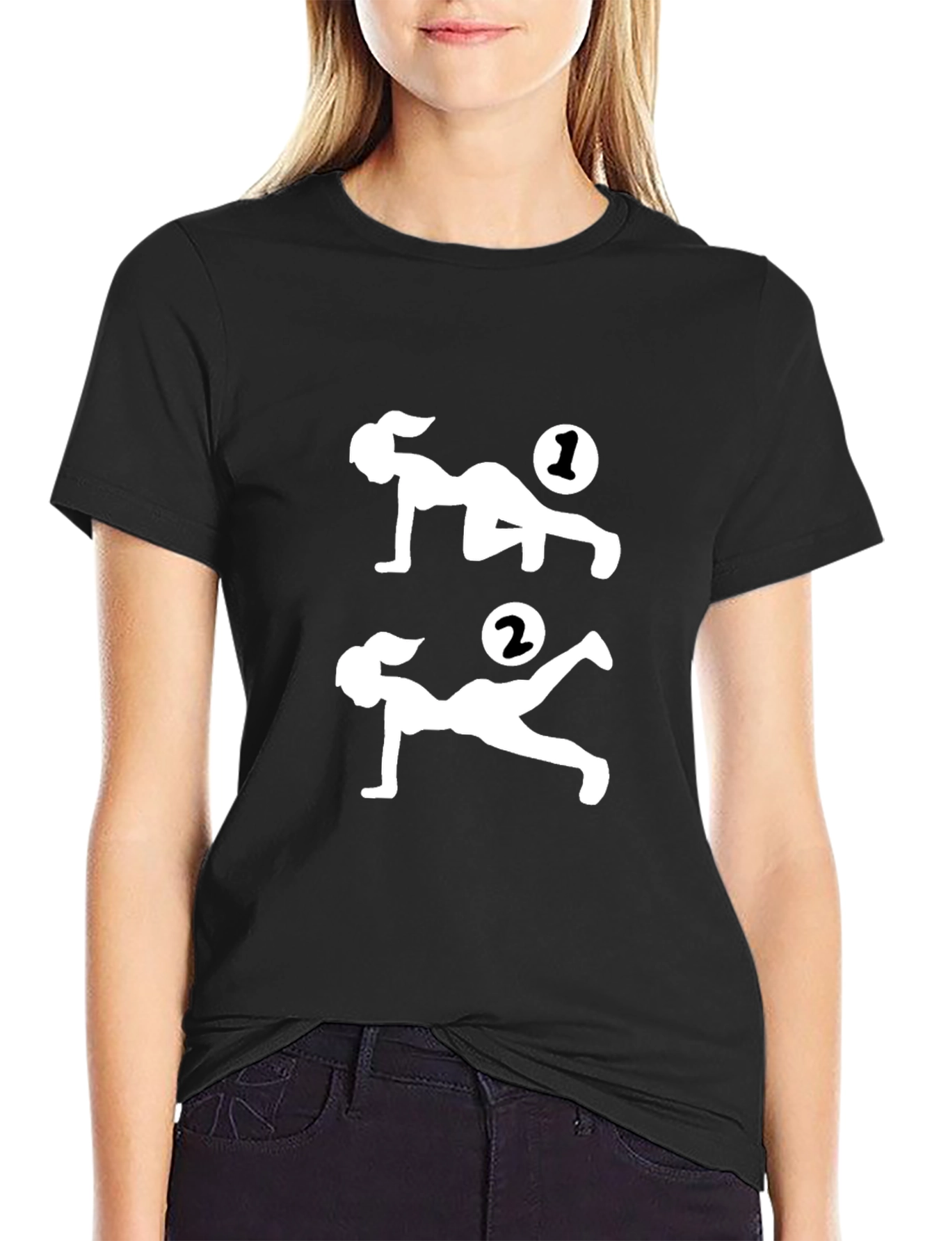 Workout Graphic Print Tee - Black