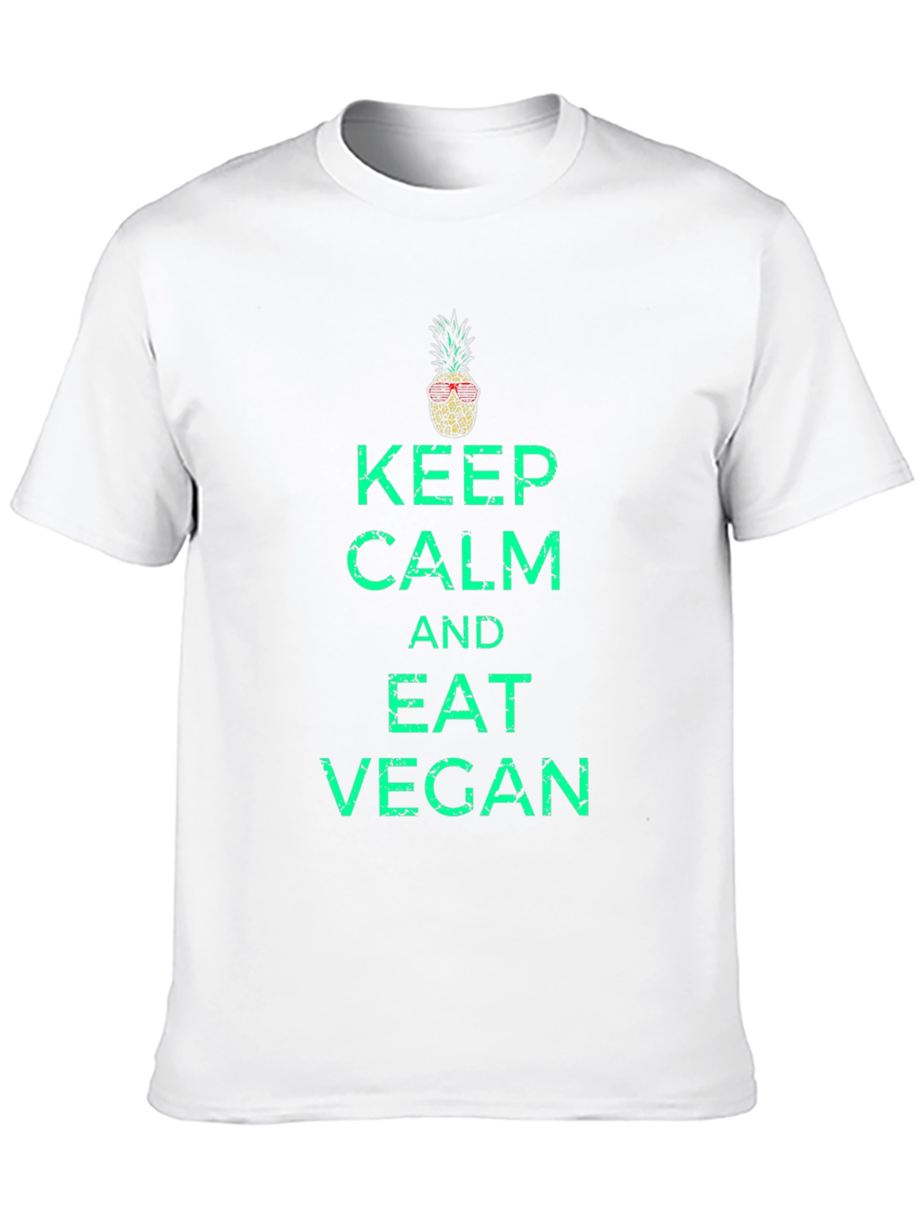 Keep Calm and Eat Vegan T-Shirt - Pineapple