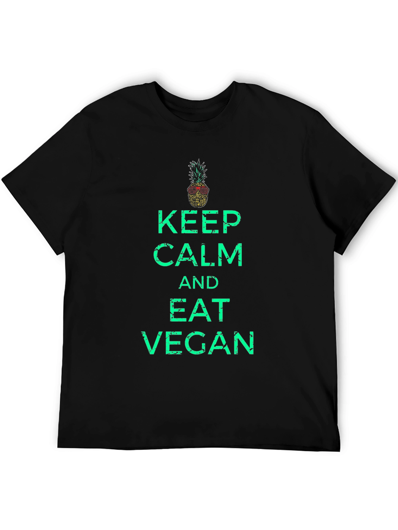 Keep Calm and Eat Vegan T-Shirt - Pineapple