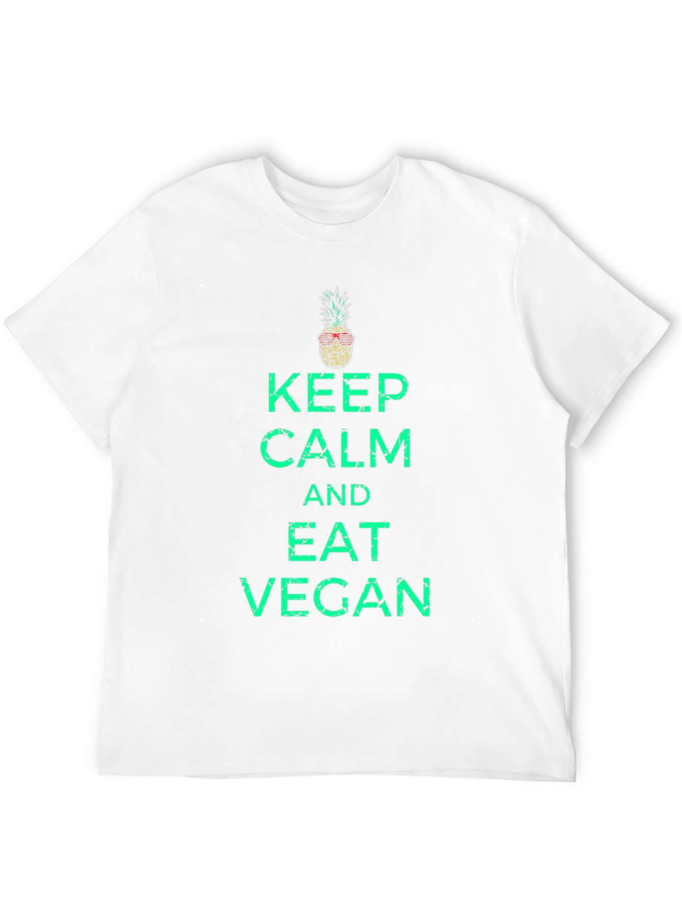 Keep Calm and Eat Vegan T-Shirt - Pineapple