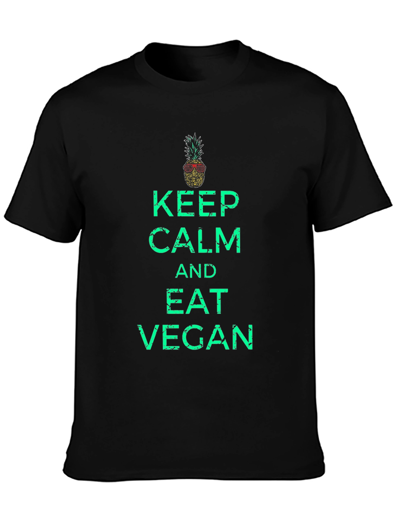 Keep Calm and Eat Vegan T-Shirt - Pineapple