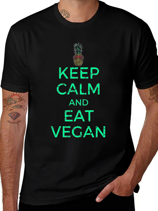Keep Calm and Eat Vegan T-Shirt - Pineapple