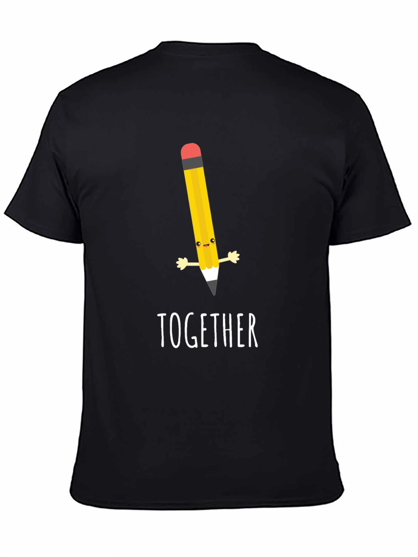 Together Pencil Graphic Black T-Shirt