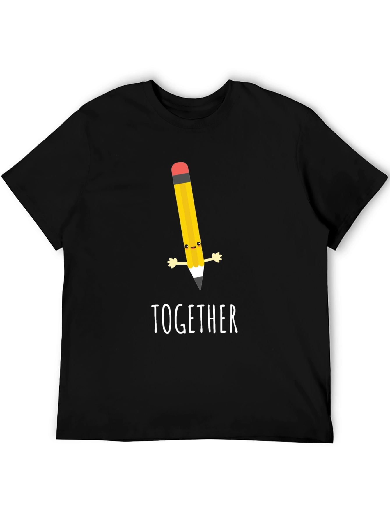 Together Pencil Graphic Black T-Shirt
