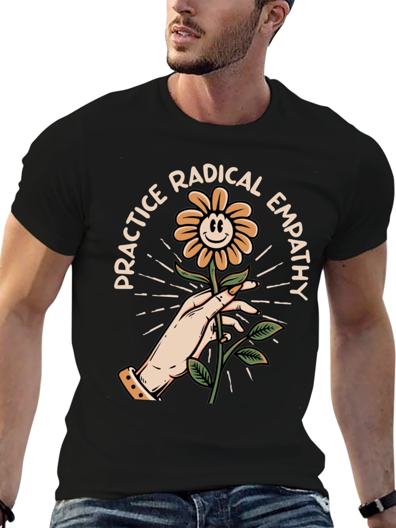 Practice Radical Empathy Flower Graphic T-Shirt